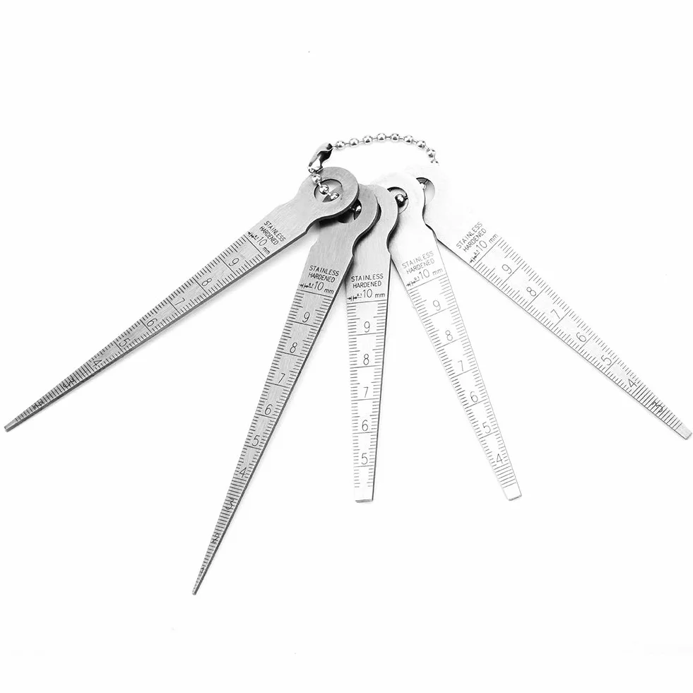 Zestaw wskaźników stożkowych do spawania 1-10 mm rozdzielczość 0,1 mm ze stali nierdzewnej otwór rozmiar miernik szczeliny miernik linijki narzędzie do kontroli otworów