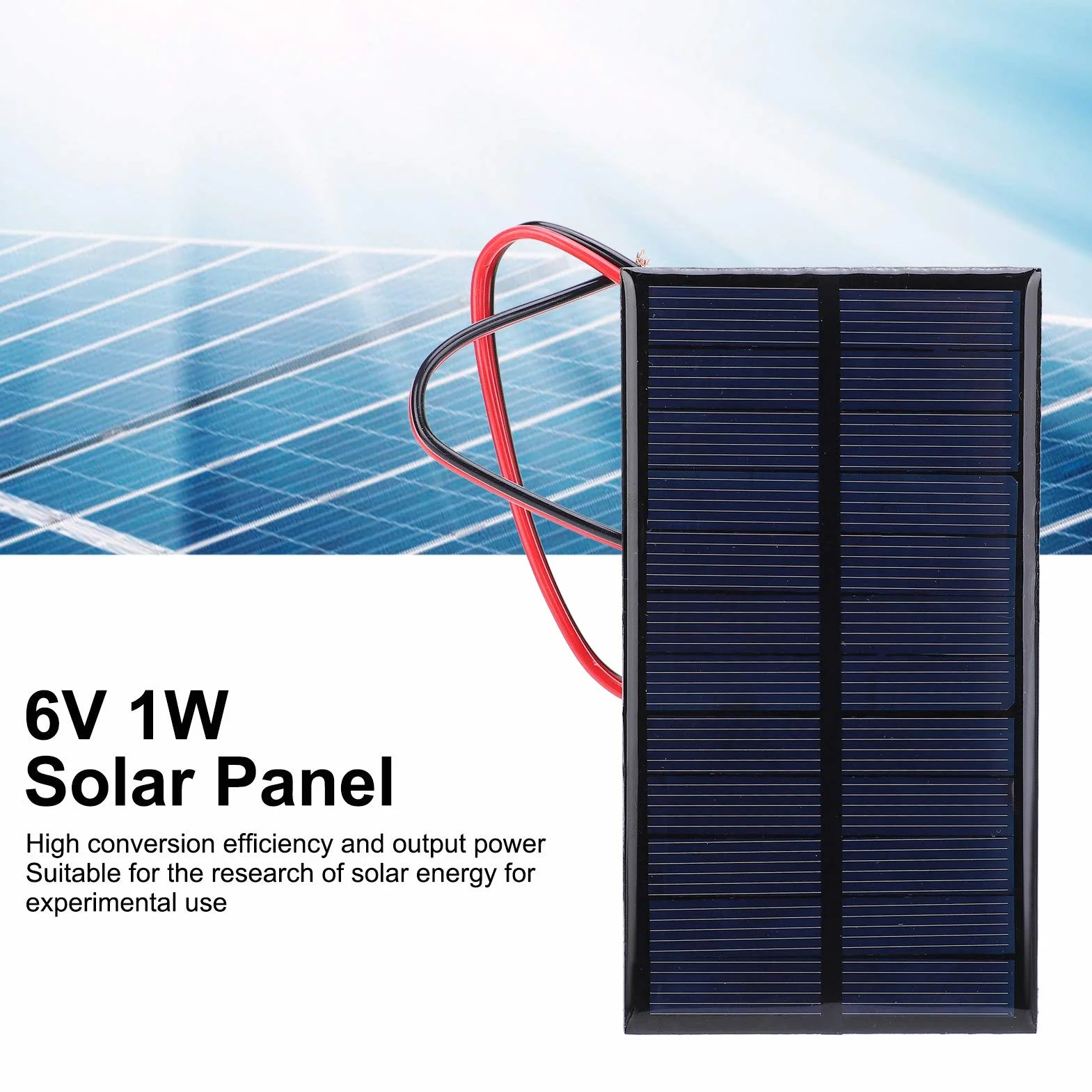 Eujgoov 3 Szt. Panel Słoneczny DC 6V 1W Moduł Polikrystalicznego Ogniwa Słonecznego Mikro Panel Słoneczny do ładowarki Baterii Słonecznych