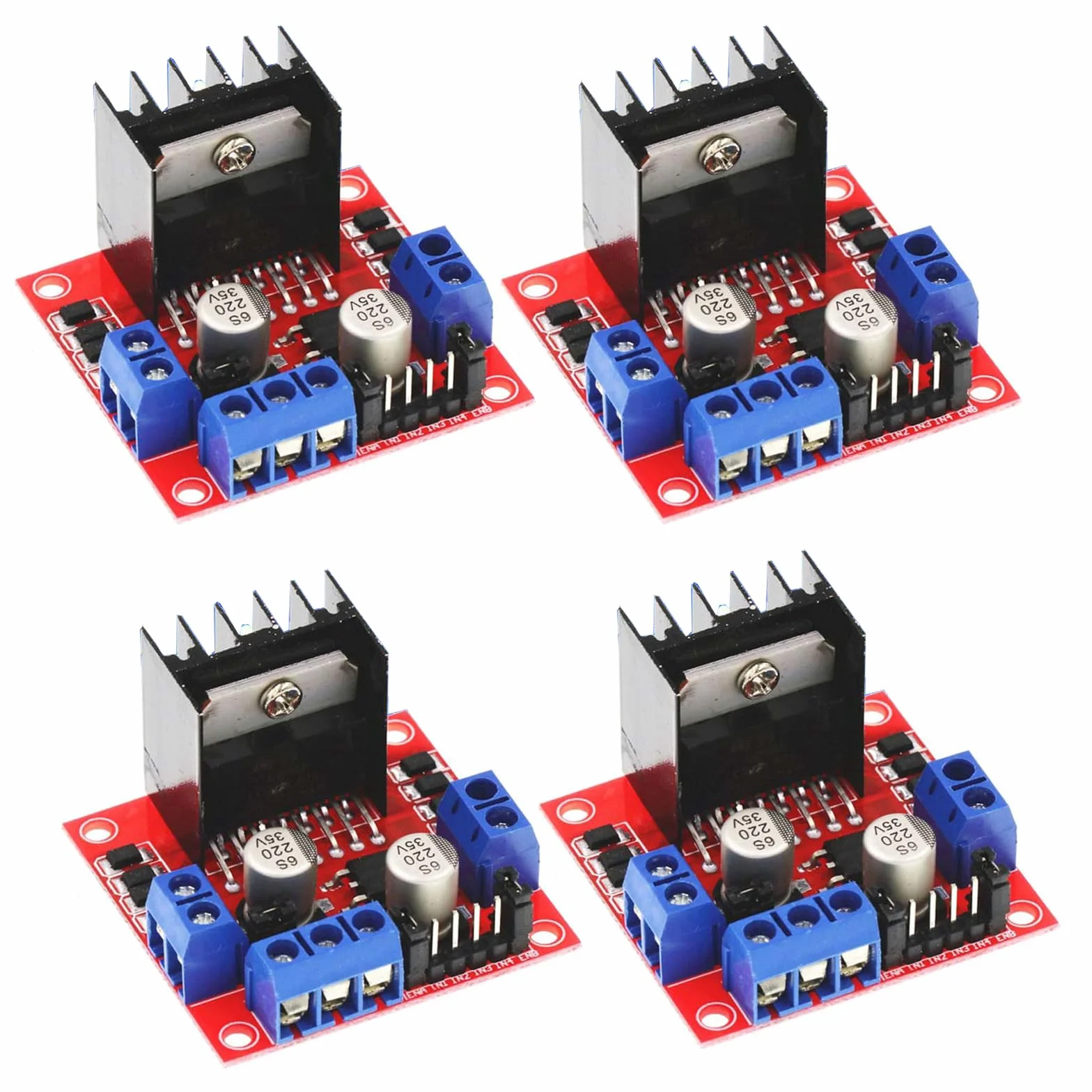 4 szt. L298N Motor Drive Controller Board moduł Dual H mostek DC moduł krokowy do Arduino