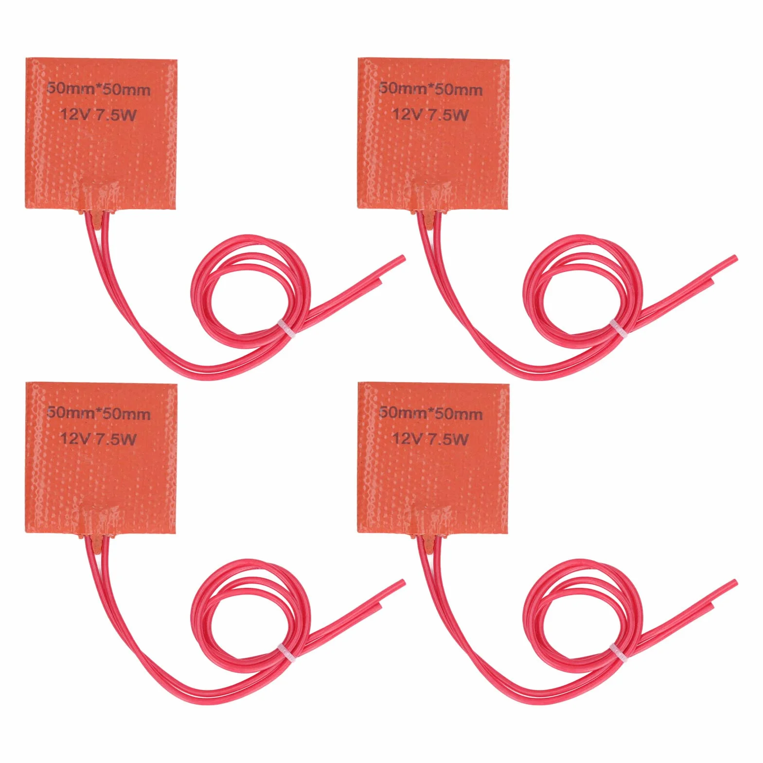 Silikonowy Podkładka Cieplna 12V 7,5W 50x50mm Elastyczna Mata Ciepła