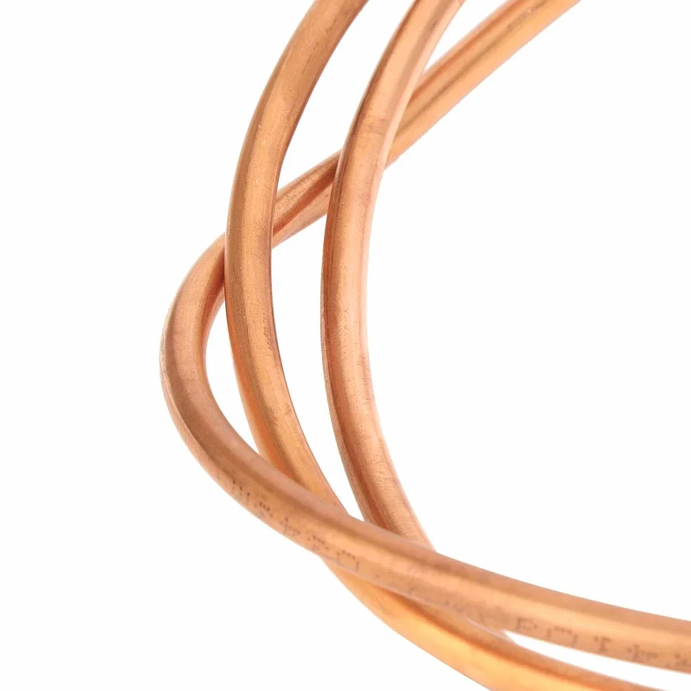 Miedziana rura C1100 T2, średnica zewnętrzna 6 mm, średnica wewnętrzna 5 mm, grubość ściany 0,5 mm, miękka cewka miedziana rurka, długość 2 m, do lodówki,
