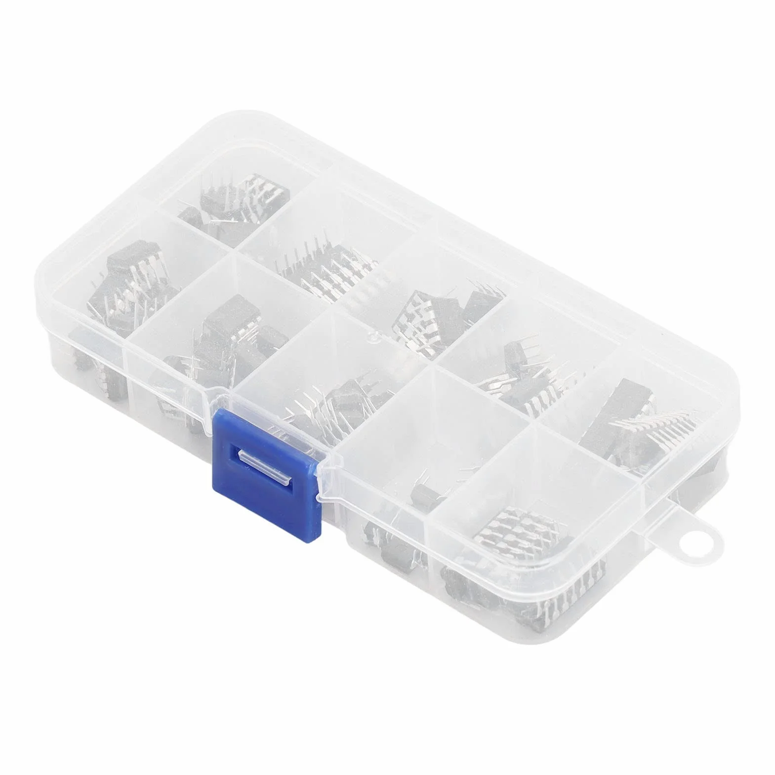 Zestaw CHIPS IC, 85 szt. 10 wartości zestaw układów scalonych układ scalony Amp IC, w tym NE555, LM324, LM393, UA741, ULN2803, LM358, LM386, NE5532, ULN2003, PC777
