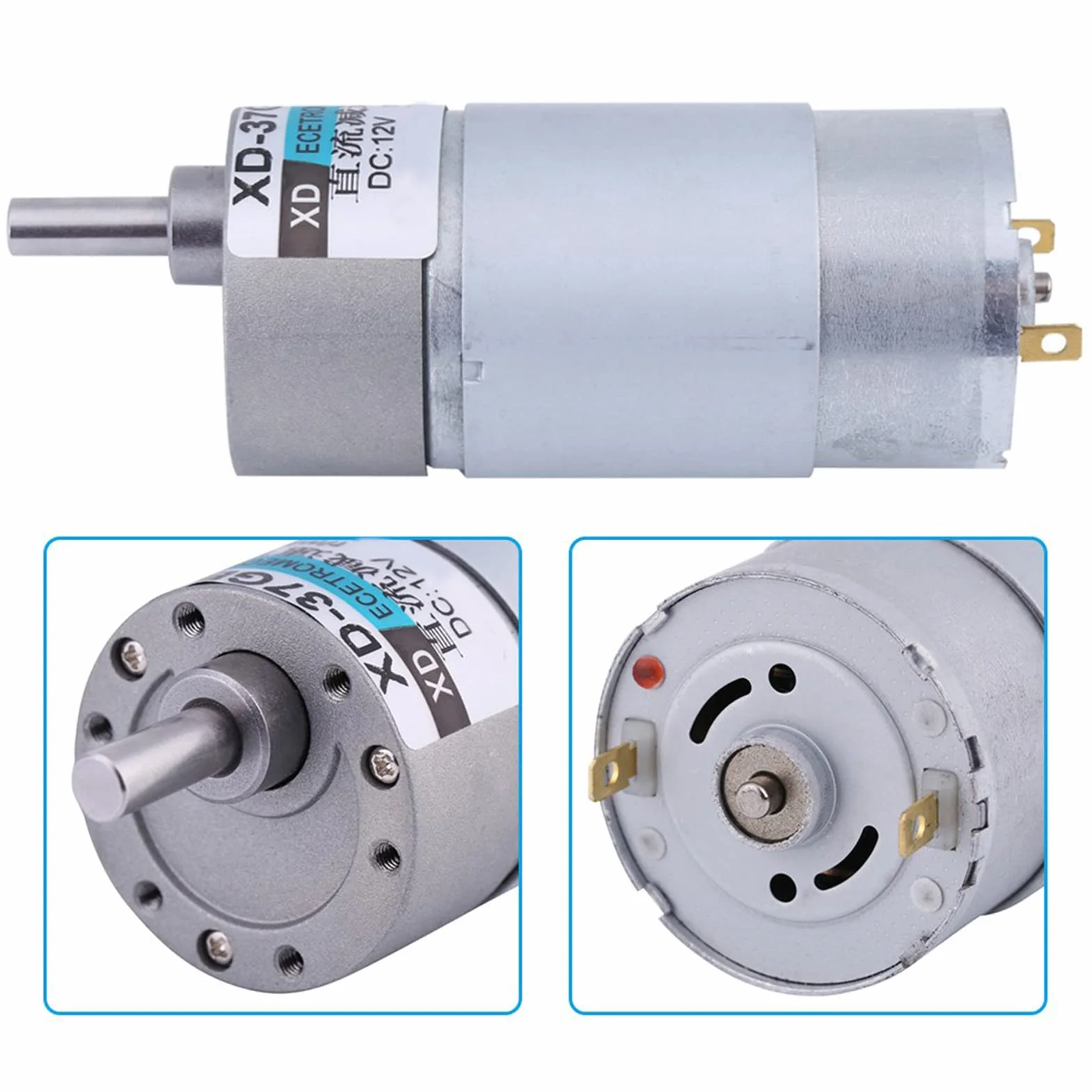 FTVOGUE DC12V 15W 500 Rpm 37GB555 Silnik z czystą cewką z Drutu Miedzianym do Cichej Pracy w Maszynie