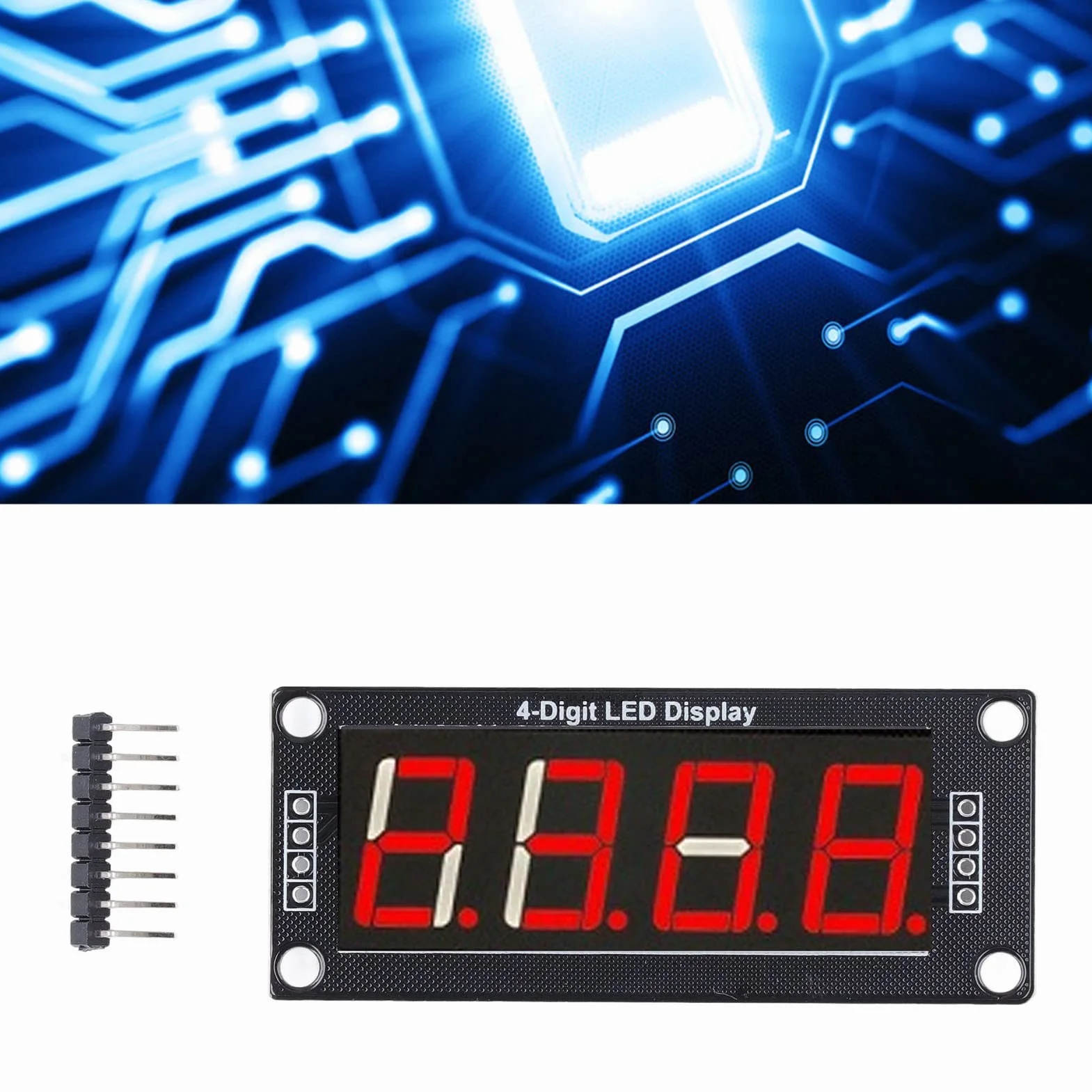 Moduł Wyświetlacza Segmentowego LED TM1637 4-cyfrowy 0,56in Zestaw Czerwony