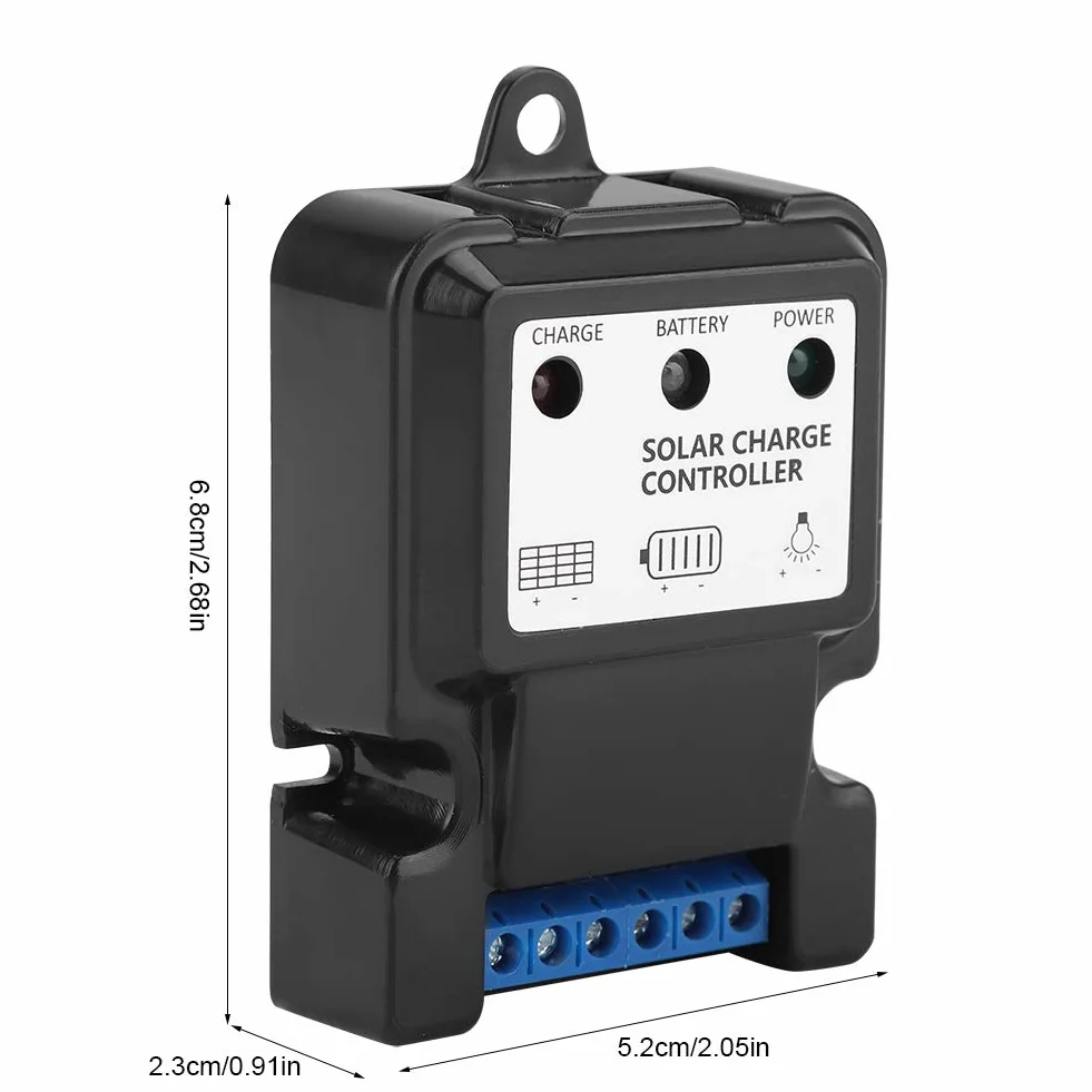 Zerodis Kontroler Ładowania Słonecznego PWM 10A 6V/12V DHS-5S6V Czarny