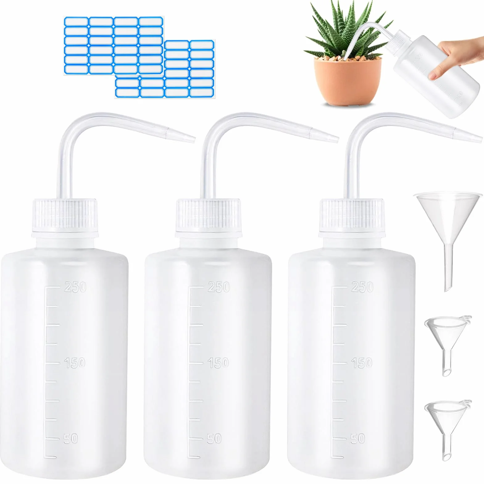 Butelka z rozpylaczem 250 ml 3 sztuki laboratoryjna przezroczysta dozująca