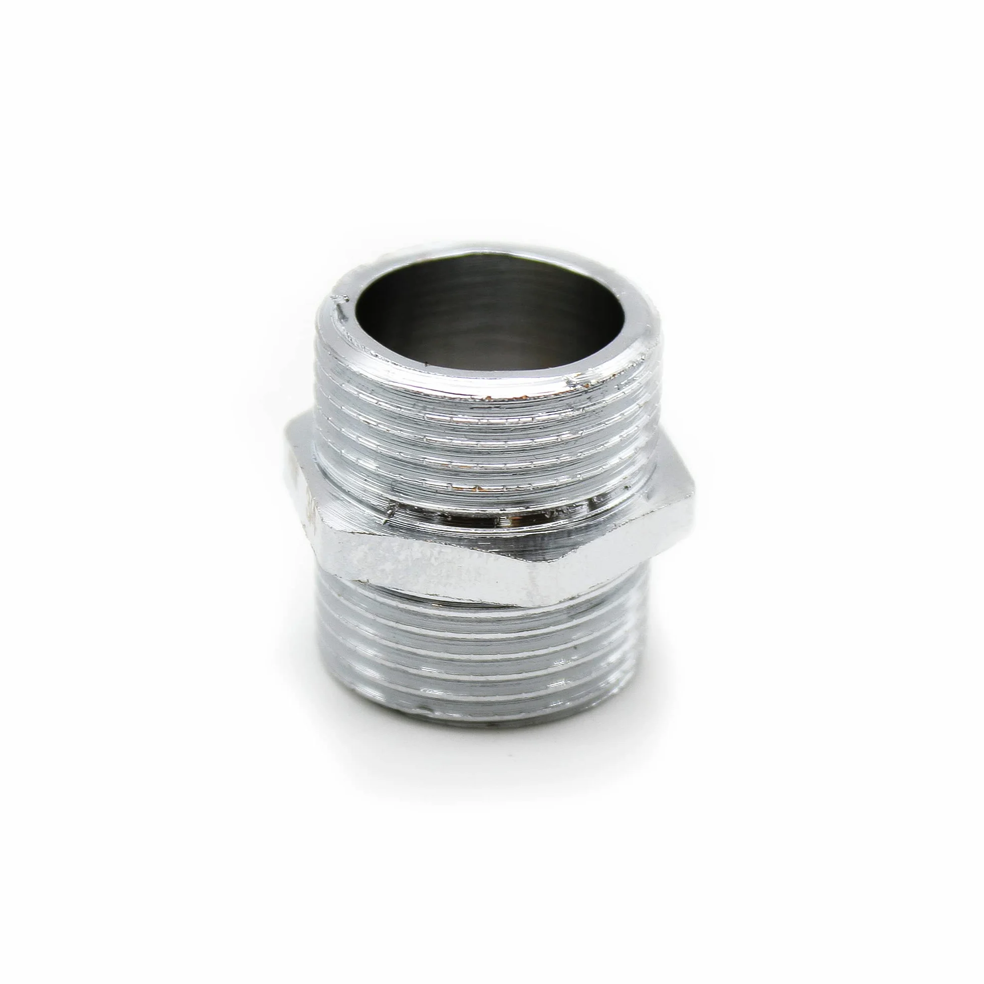 DOJA Barcelona | podwójna złączka chromowana | złączka z gwintem zewnętrznym 3/8" | zestaw 4 | rura śrubowa | łącznik do wody, gazu, paliwa | adapter do węża prysznicowego, kran redukcyjny