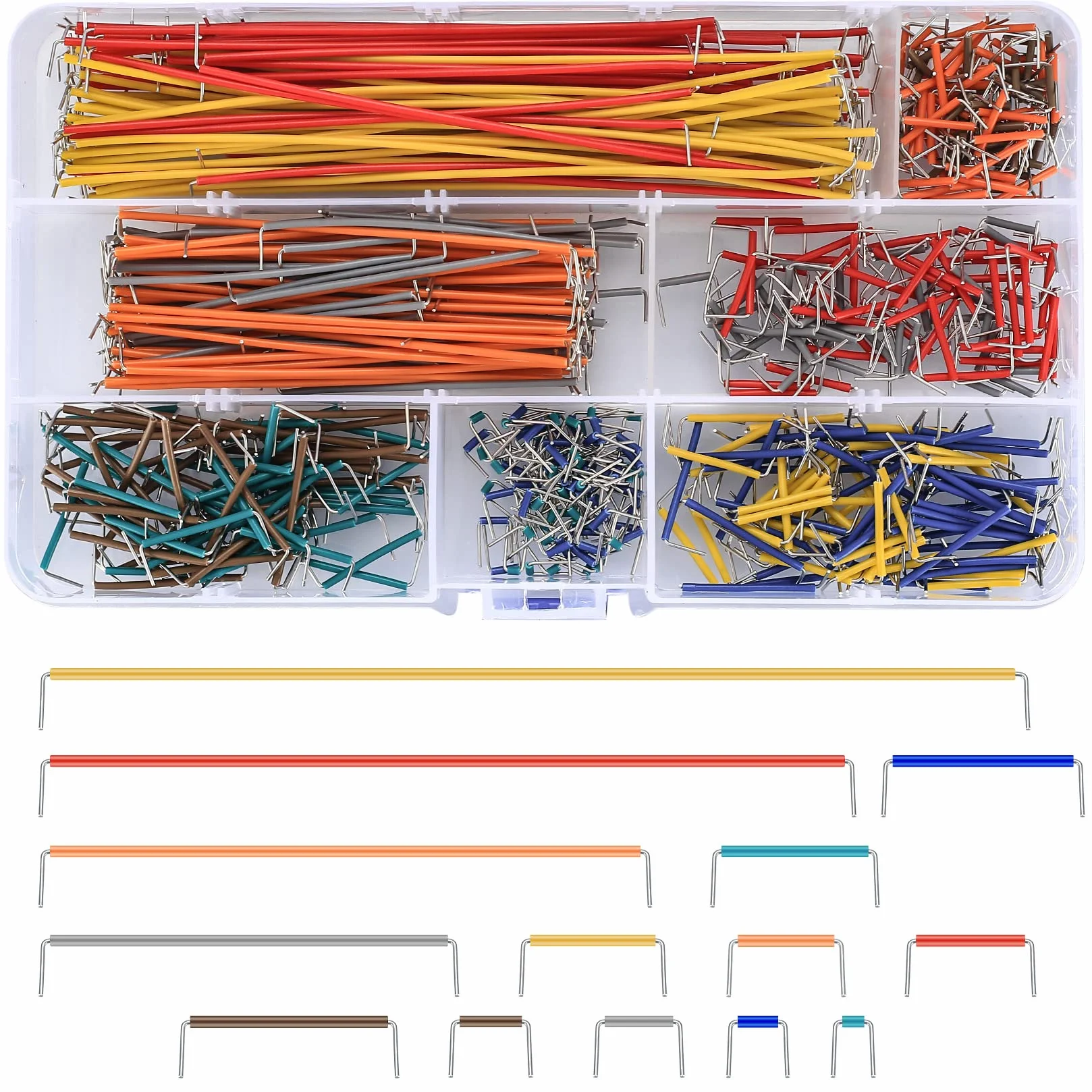 Zestaw 560 sztuk przewodów do desek protokołowych, mostki druciane, zestaw do elektroniki, 14 różnych długości.
