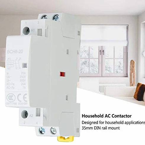 Stycznik AC 2P 20A 35mm Montaż na szynie DIN 2NO 24V 220V/230V