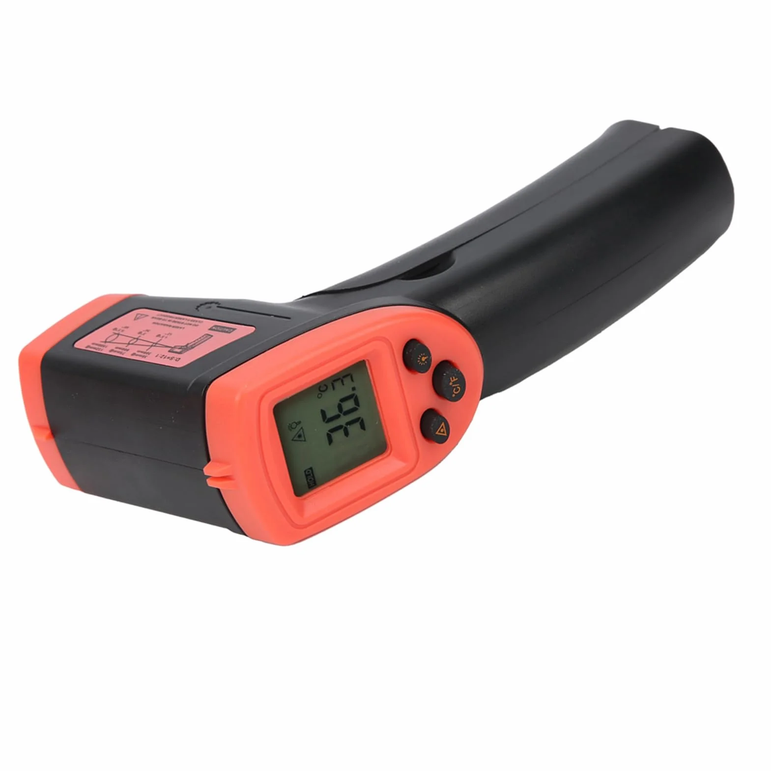 Irfora Cyfrowy Termometr na podczerwień HW600, Przenośny, Lekki, Wyświetlacz LCD z Podświetleniem, -50~600°C, Bezdotykowy Termometr do Pomiaru Temperatury, Bezdotykowy Termometr (Czerwony)