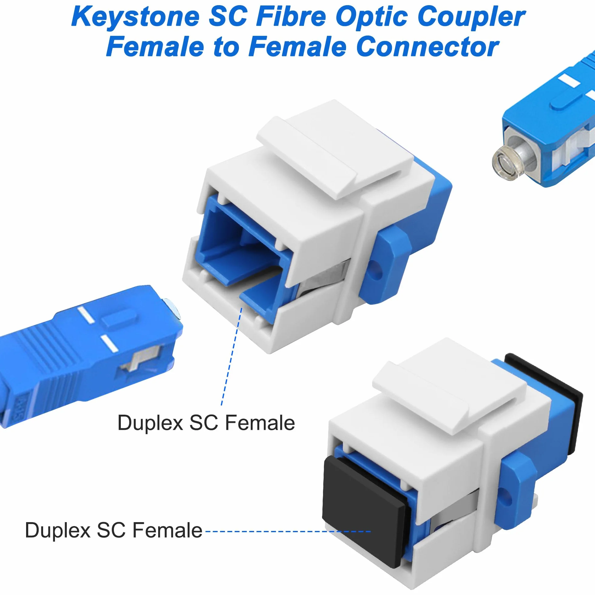 SC łącznik z włókna szklanego Keystone Jack Gniazdo Simplex Singlemode Fibre Connector Adapter do płyt ściennych Patch Panel