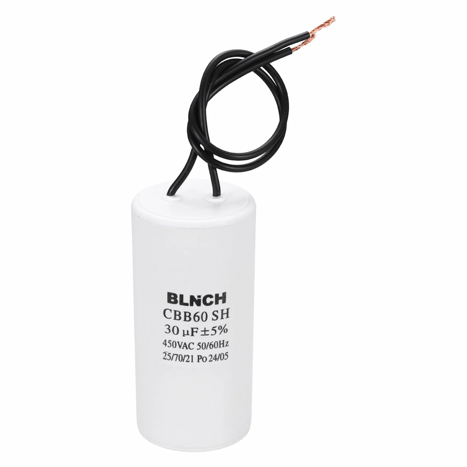 QUARKZMAN CBB60 kondensator roboczy 30uF 450 V 2-przewodowy elektryczny kompresor powietrza, kondensator rozruchowy silnika, do pralki, lodówki, klimatyzacji, biały