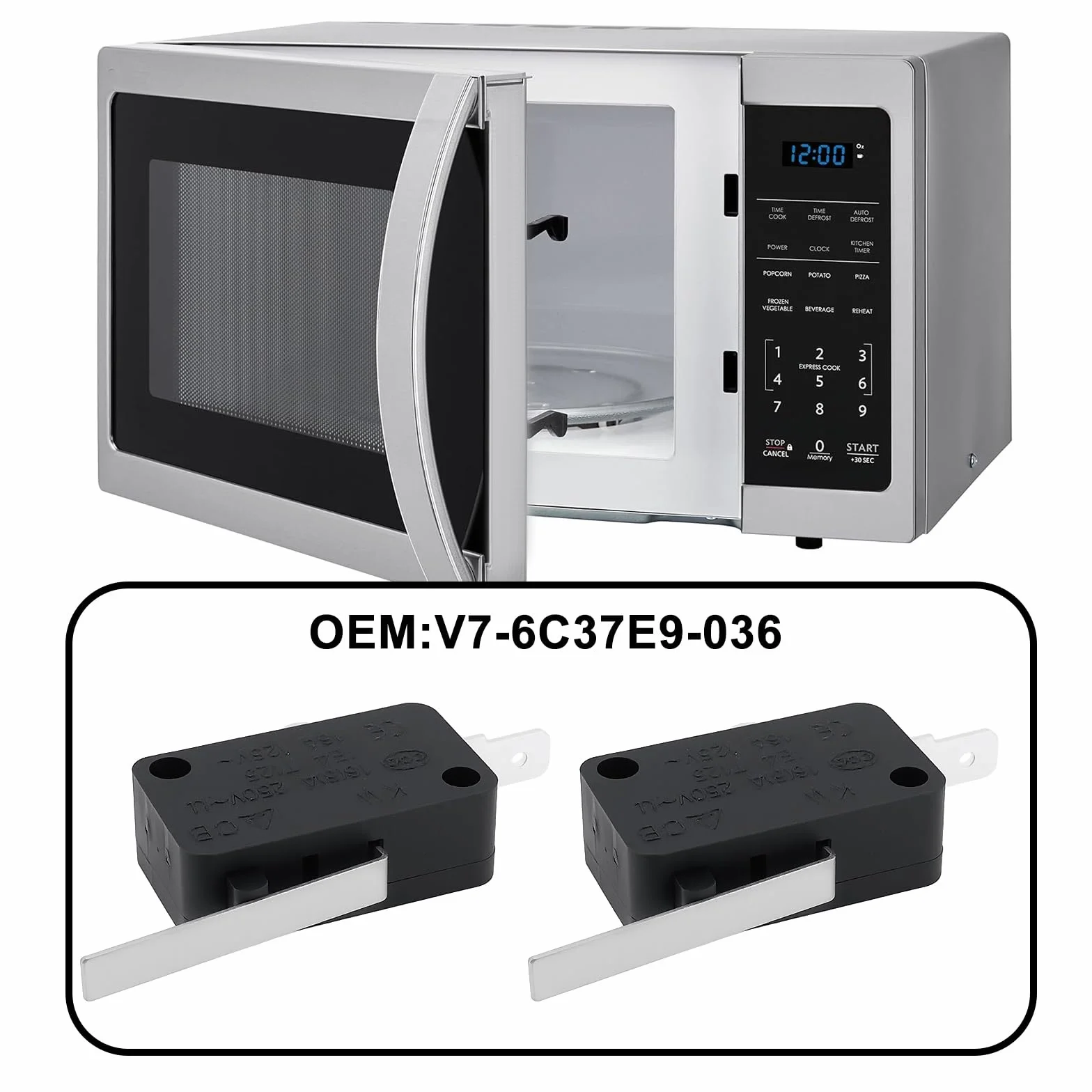 ECSiNG 2 szt. mikroprzełącznik zatrzaskowy 2-pinowy SPST NC 15A 250V V7-6C37E9-036 kompatybilny z Honeywell