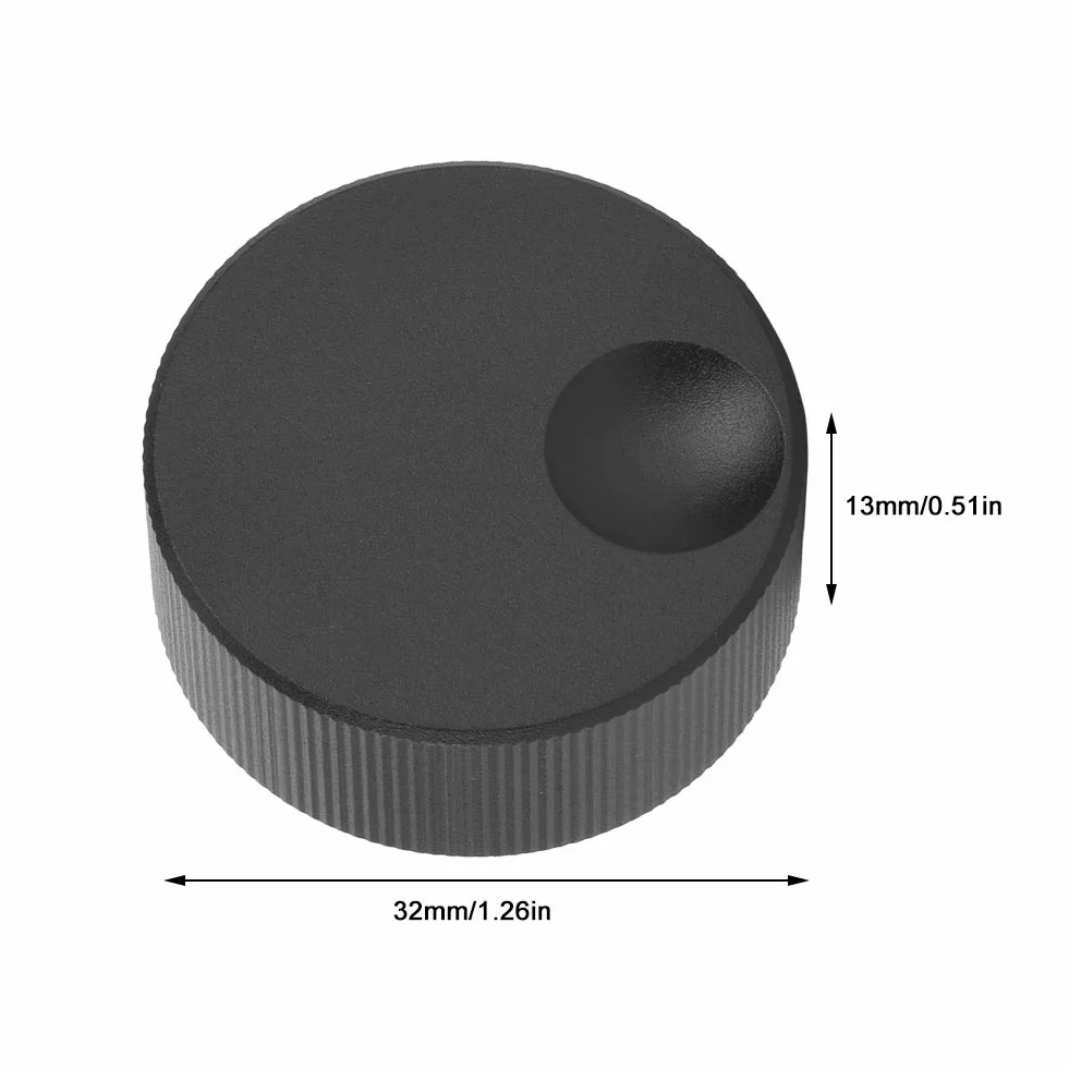 Pokrętło regulacji głośności 32x13mm Czarne matowe, solidne aluminiowe pokrętło do potencjometru 6mm