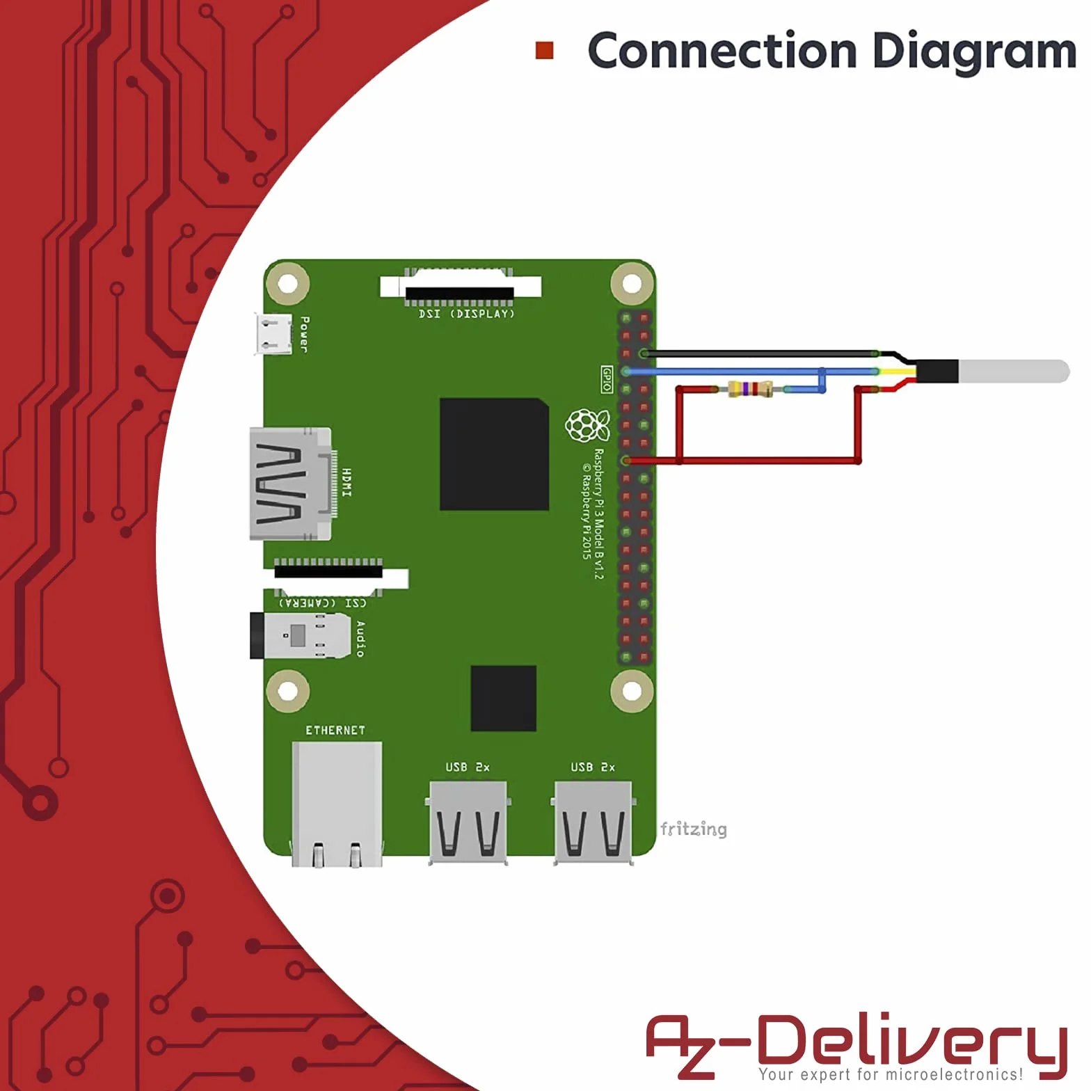 AZDelivery 5 x 1M kabel DS18B20 cyfrowy czujnik temperatury ze stali nierdzewnej sonda temperatury, wodoodporny kompatybilny z Arduino i Raspberry Pi w tym e-book!