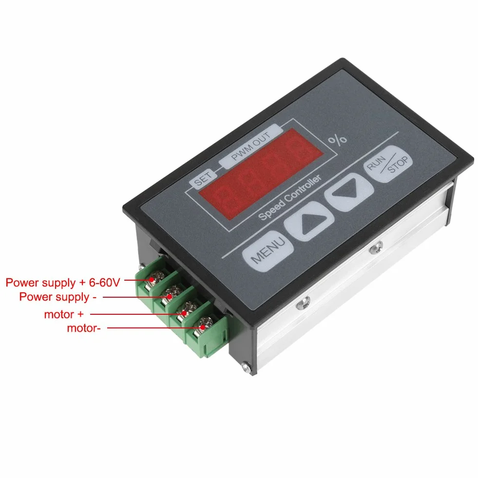 DC 6-60 V PWM regulator prędkości silnika gubernator cyfrowy wyświetlacz obrotomierz procent uruchamianie i zatrzymywanie regulator regulatora wolnej zmiennej prędkości