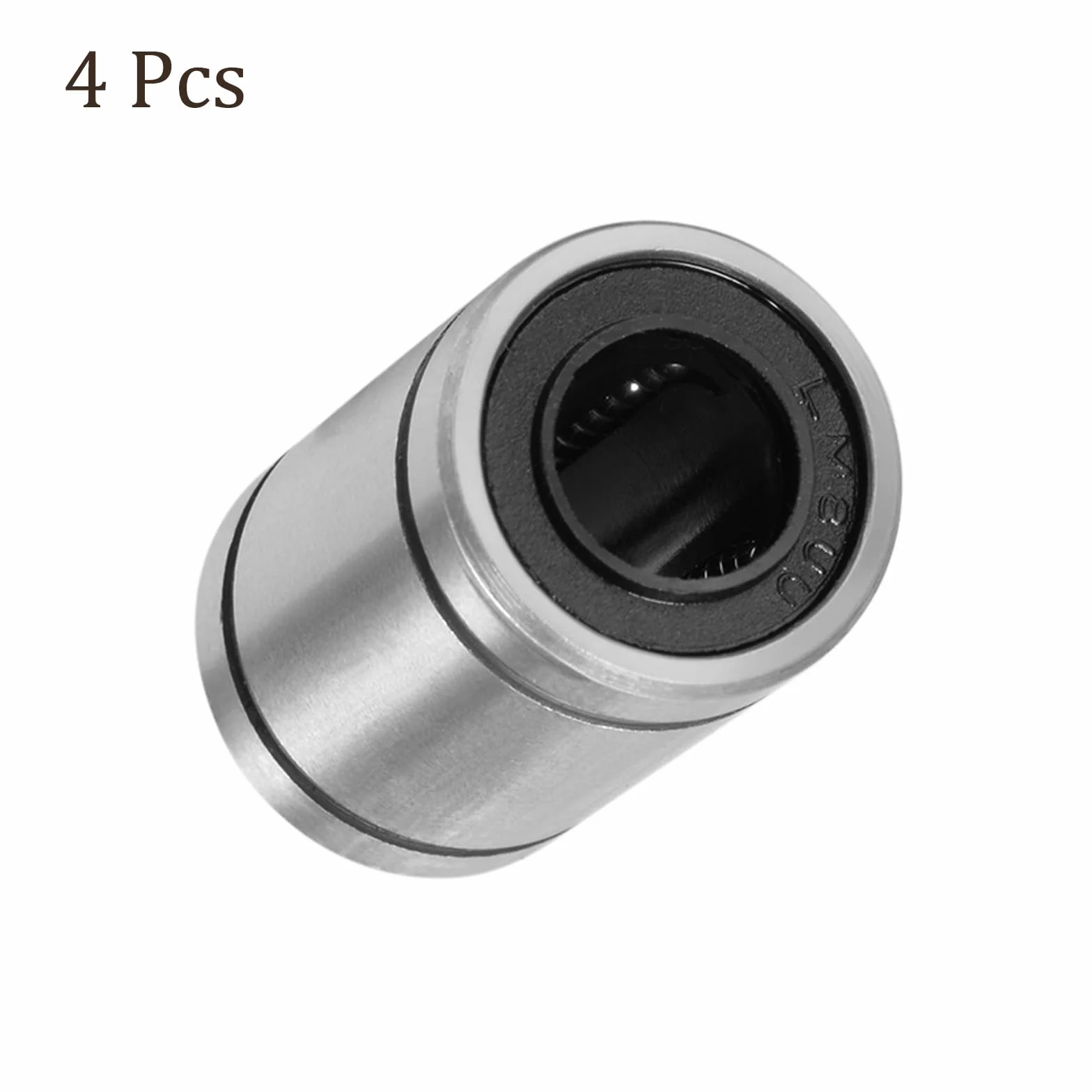 LM8UU liniowe łożyska kulkowe, 4 sztuki, [8 mm x 15 mm x 24 mm], stalowe łożysko liniowe do maszyn CNC, maszyn pakujących, drukarek 3D, zastosowanie