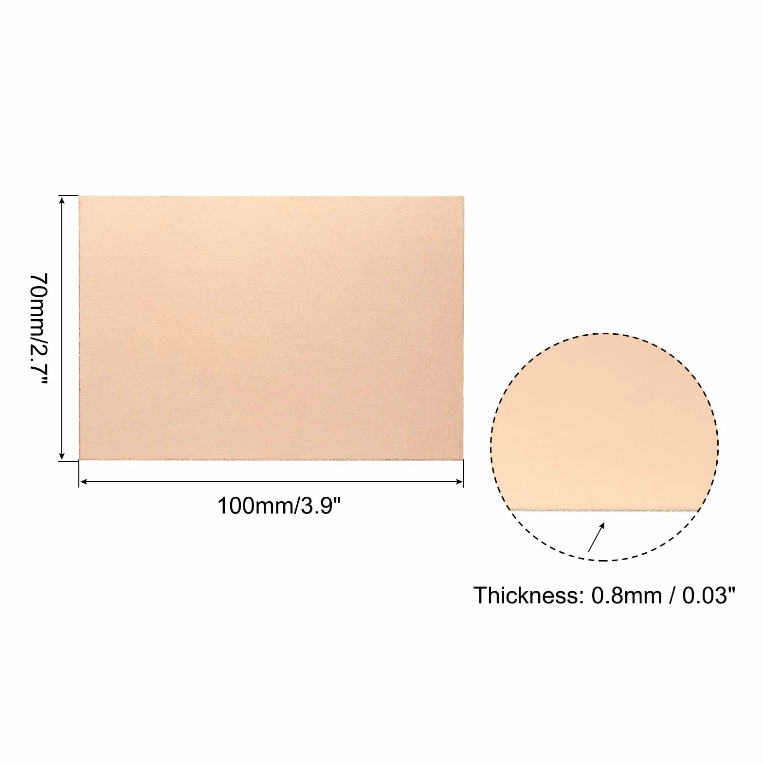 PATIKIL FR4 jednostronna miedziana okładzina PCB 100 x 70 x 0,8 mm 5 szt.
