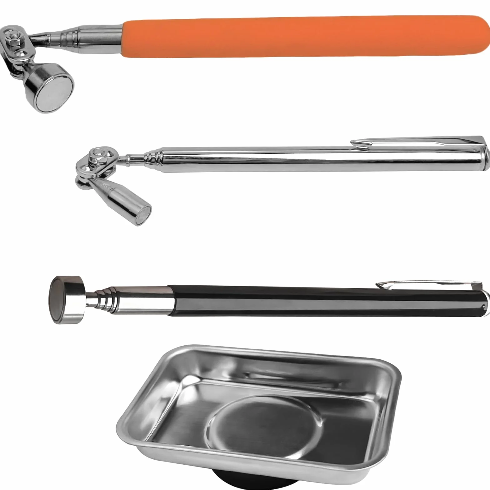 3 szt. teleskopowych prętów magnetycznych, 1,5 kg, stal nierdzewna, drążek teleskopowy, narzędzie magnetyczne, podnośnik magnetyczny, udźwig do 63 cm
