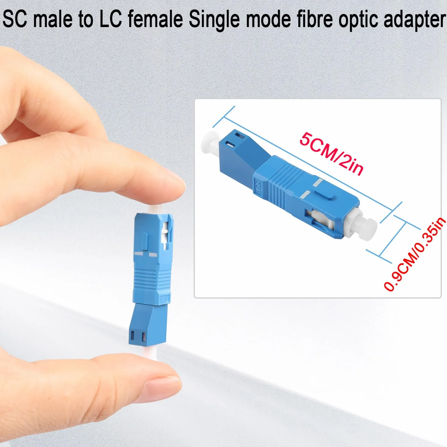 QIANRENON SC męski na LC żeński jednomodowy adapter SM 9/125μm SC/UPC na LC/UPC hybrydowy konwerter simplex
