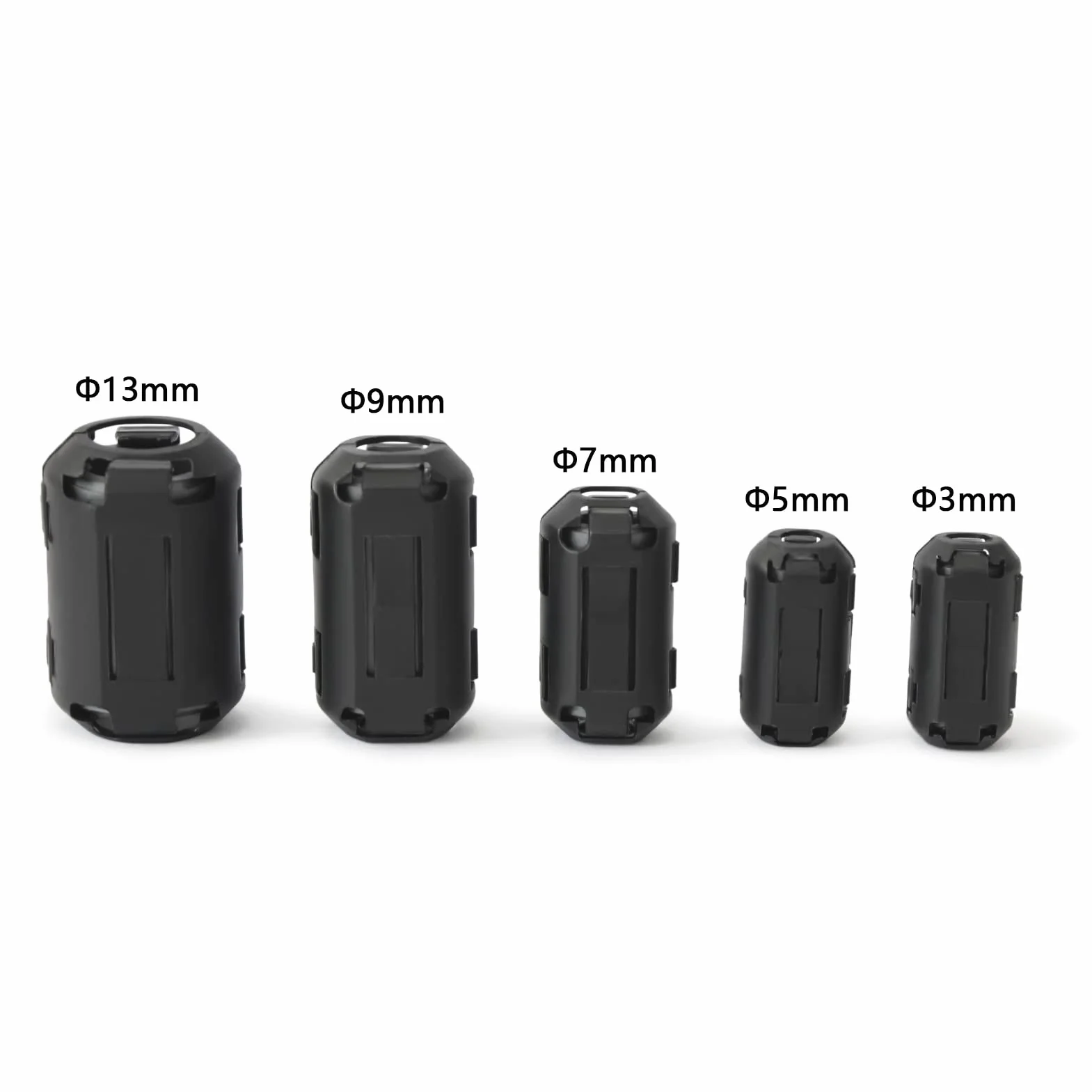 TOJOIN 10SZT Ferrite Bead Clip na Rdzeniu Ferrytowym Tłumik Zakłóceń RFI EMI Pierścienie Ferrytowe Klips Kablowy do Telefonu, Telewizora, głośnika, Radia USB, Sprzętu Audio Średnica Wewnętrzna 9 mm Czarny