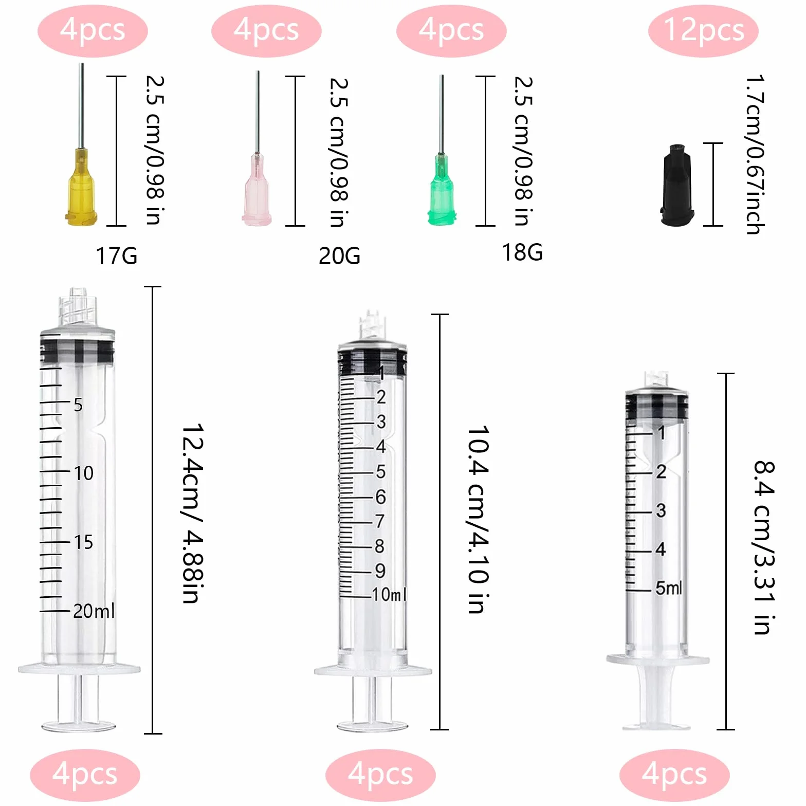 Strzykawka z igłą 5ML 10ML 20ML Igły do ​​strzykawek Strzykawki do siary Strzykawki Igły Kaniule Tępe 17G 18G 20G do kleju laboratoryjnego Przemysłowe laboratoria naukowe