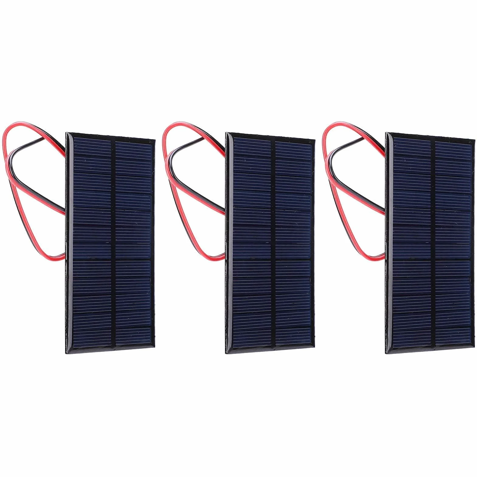 3szt Panel słoneczny Moduł solarny, DC 6V 1W Polikrzemowy Panel słoneczny Ogniwo Moduł mocy Ogniwo słoneczne Fotowoltaiczne z kablem 30cm