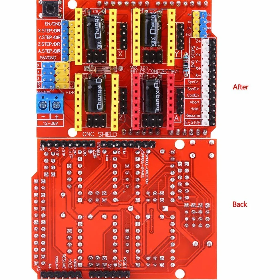 Płytka rozszerzająca tarcza CNC + 4 szt.A4988 radiator sterownik silnika krokowego z radiatorami do grawerowania drukarki 3D opakowanie wielokrotnego użytku socialme-eu