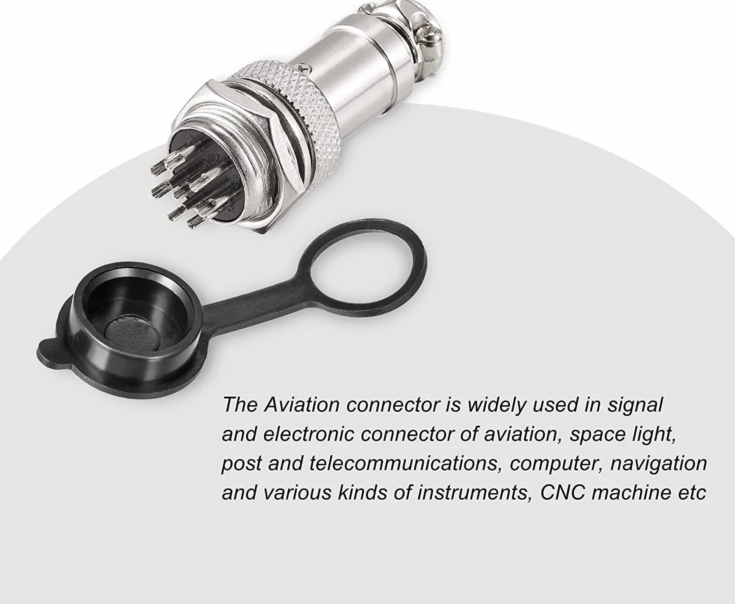 20 szt. GX16 8Pin Panel Metal Mounting Round Aviation Plug, 16 mm męski / żeński wtyk do kabli lotniczych 8-pinowy + gumowa czapka ochronna