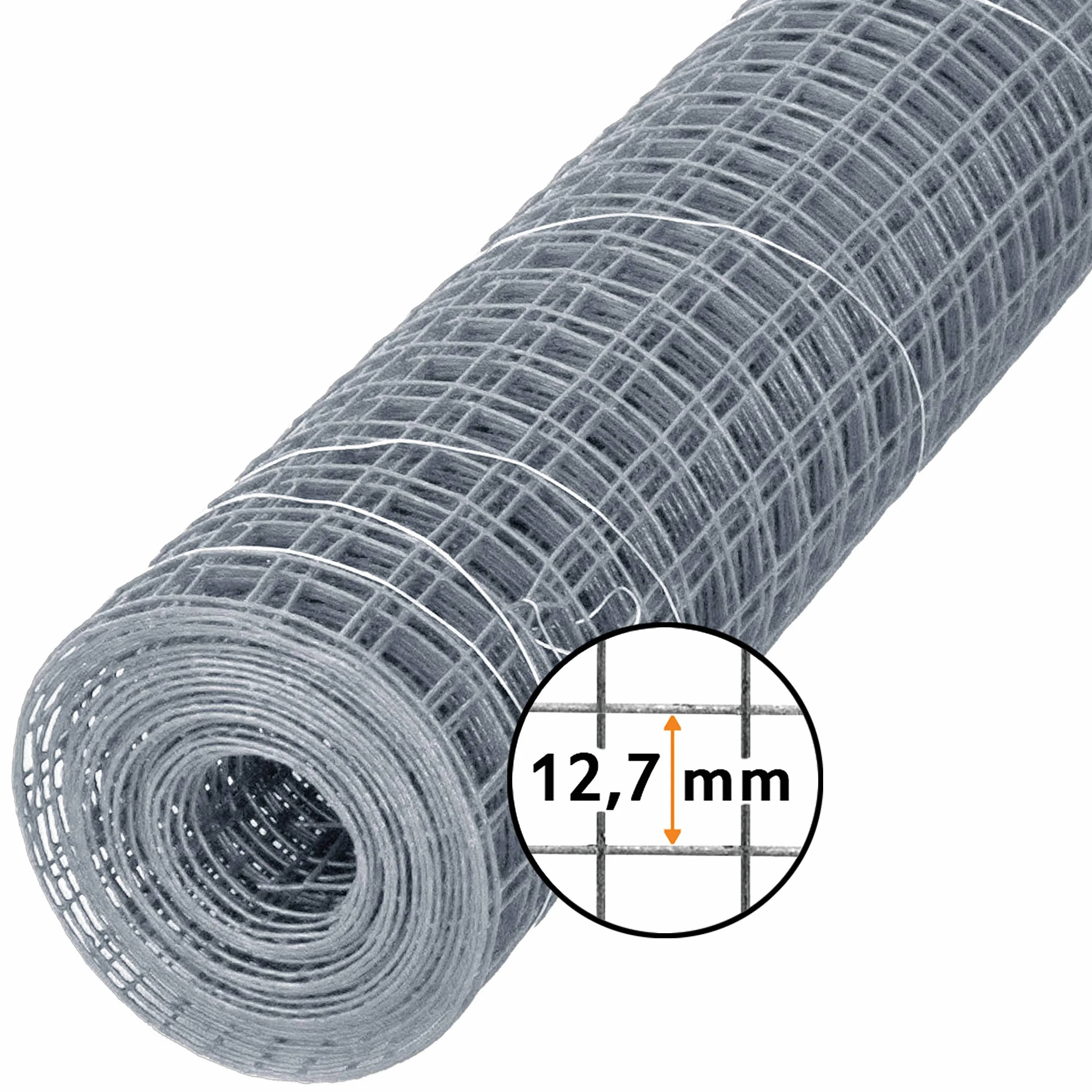 Windhager 79065 Ocynkowana siatka wolierowa dla królików, świnek morskich lub kurczaków, rozmiar oczek 12,7 mm, 2,5 x 0,5 m x 0,63 mm