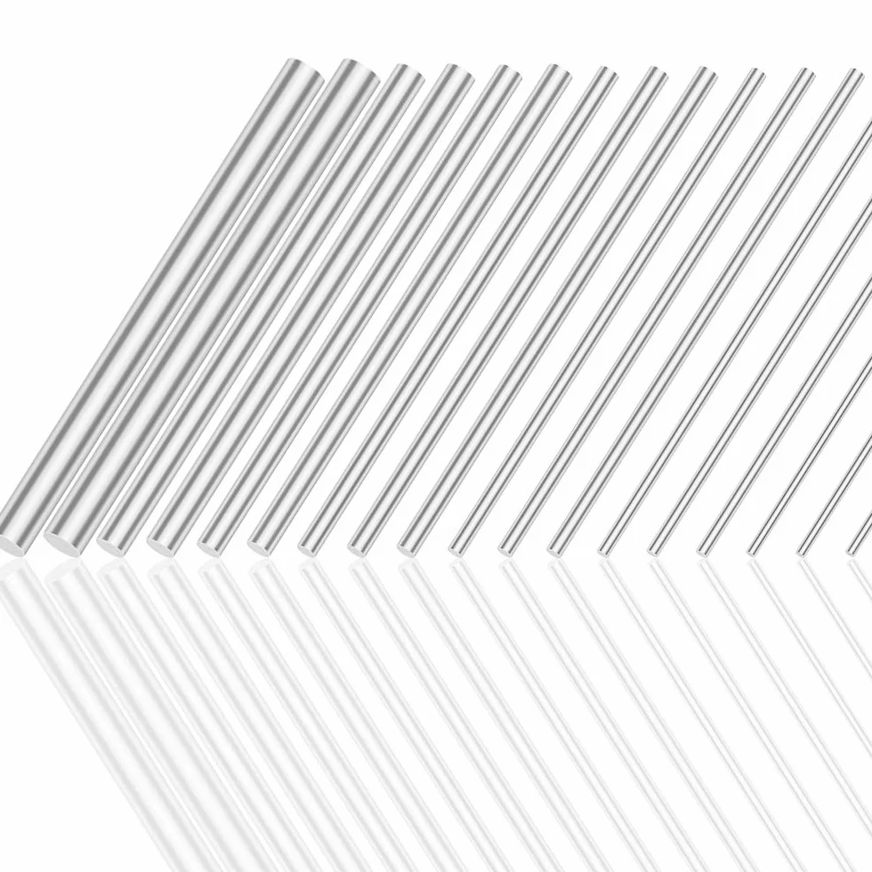 Glarks 18 szt. aluminiowych okrągłych prętów średnica 2,5-8 mm długość 100 mm
