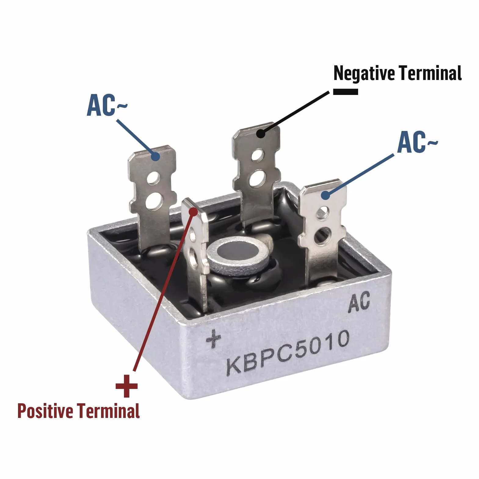 KBPC5010 50A 1000 V Mostkowe diody prostownicze KBPC 5010 Jednofazowa dioda prostownicza z mostkiem krzemowym 50 A 1000 V Bridge prostownik diodowy (5 sztuk)