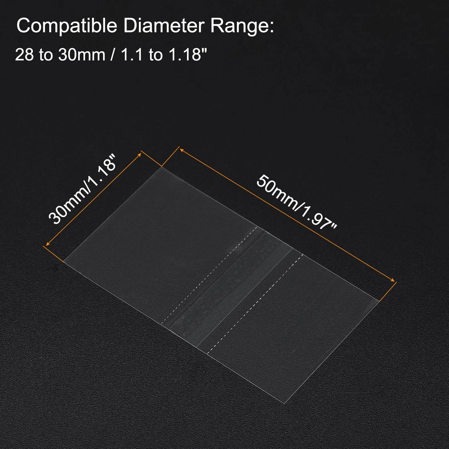 PATIKIL 50x30mm PVC perforowane opaski termokurczliwe, 500 sztuk folii termokurczliwej do butelek słoiki puszki pudełka nadają się do korków o średnicy 1,1 do 1,18 cala, przezroczyste