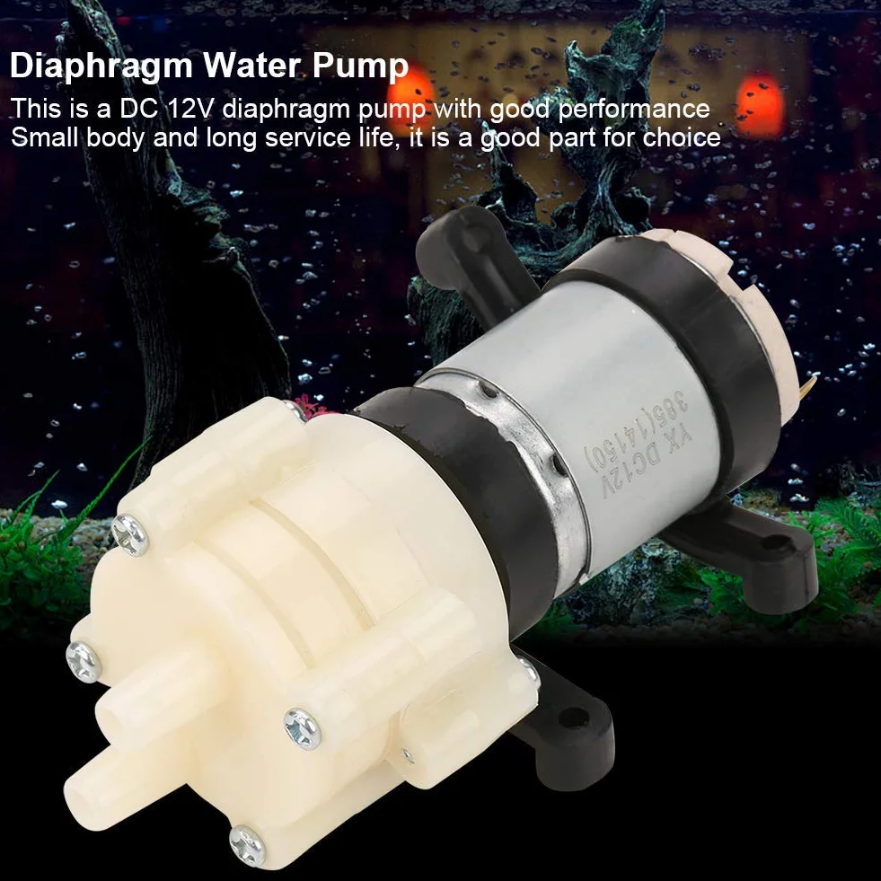 Membranowa pompa wodna 12V Mini elektryczna pompa wodna 1.5-2L/min ciśnieniowa pompa membranowa do maszyny do herbaty Fish Tank