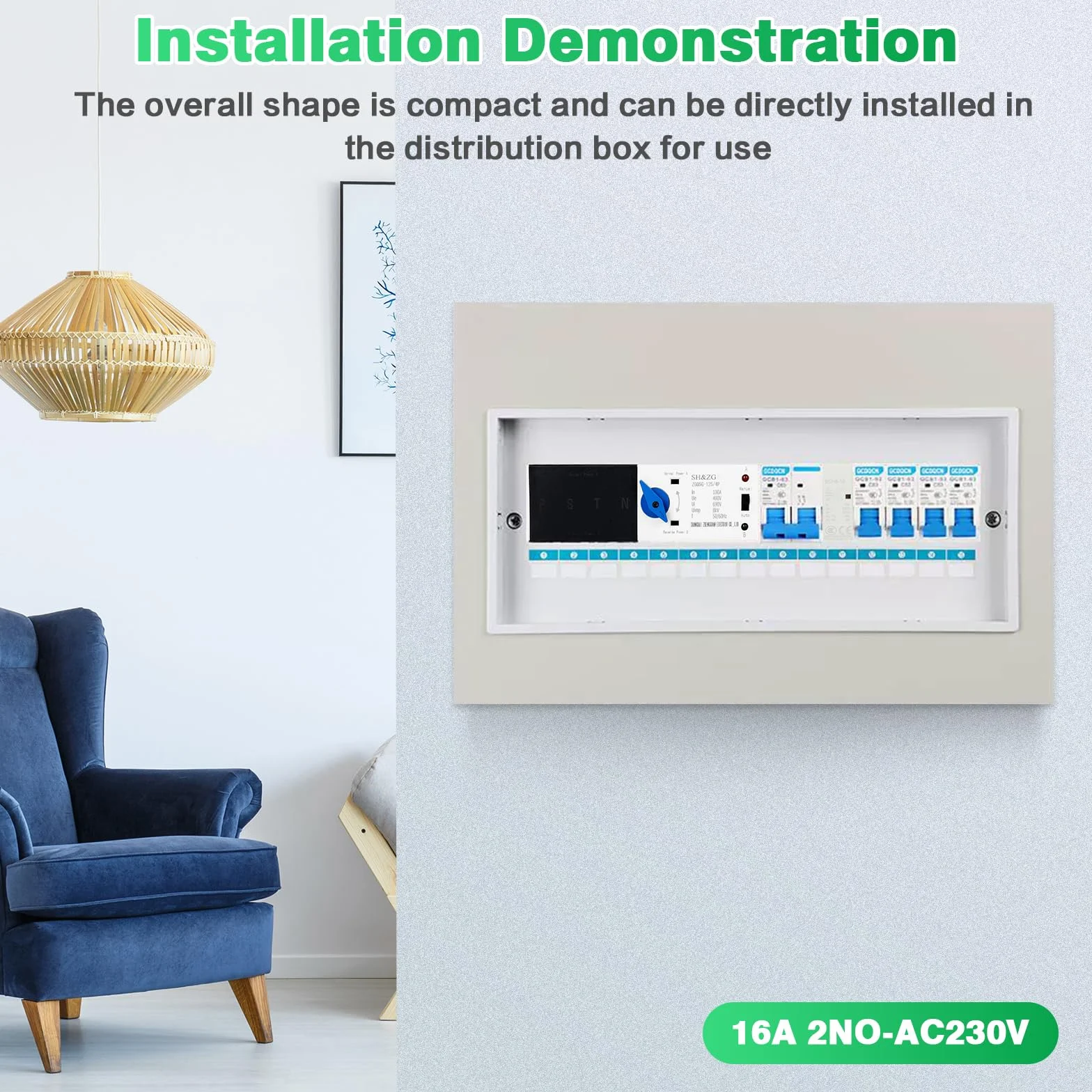 Stycznik AC 2P 16A 220V/230V 2NO 50/60Hz DIN szynowy