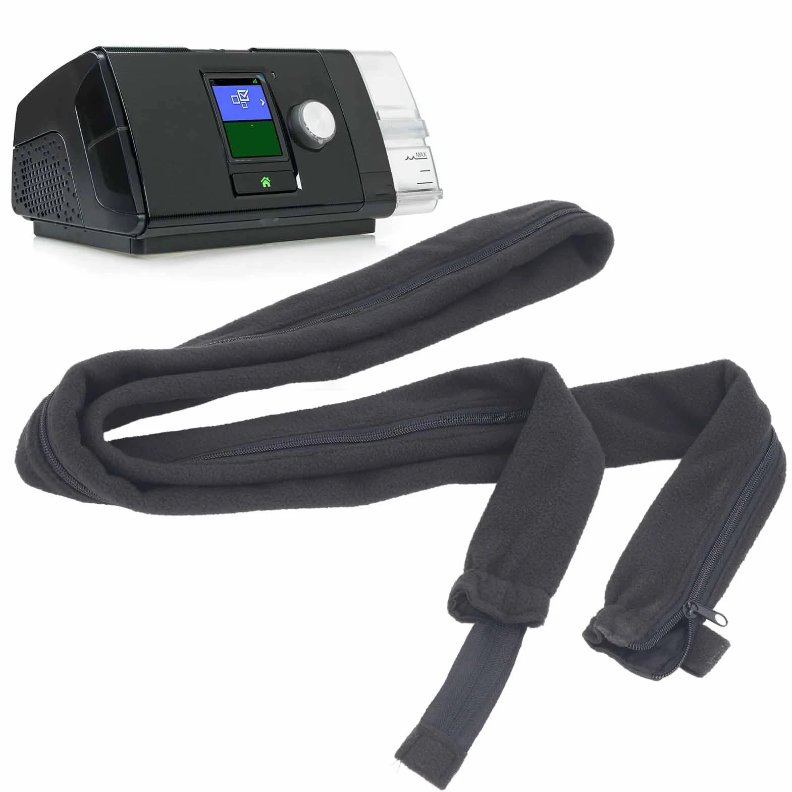 Fyearfly osłona na węża CPAP, osłona na węże urządzeń do oddychania, osłona na węże urządzeń do oddychania z zamkiem błyskawicznym zapobiegającym zabrudzeniom węża do Resmed S9, S10 Seria