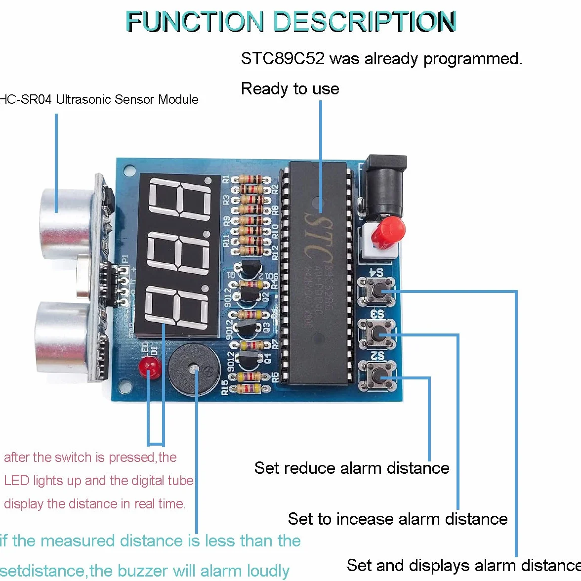 Zestaw ultradźwiękowy do lutowania elektroniki HC-SR04 moduł czujnika USB DC