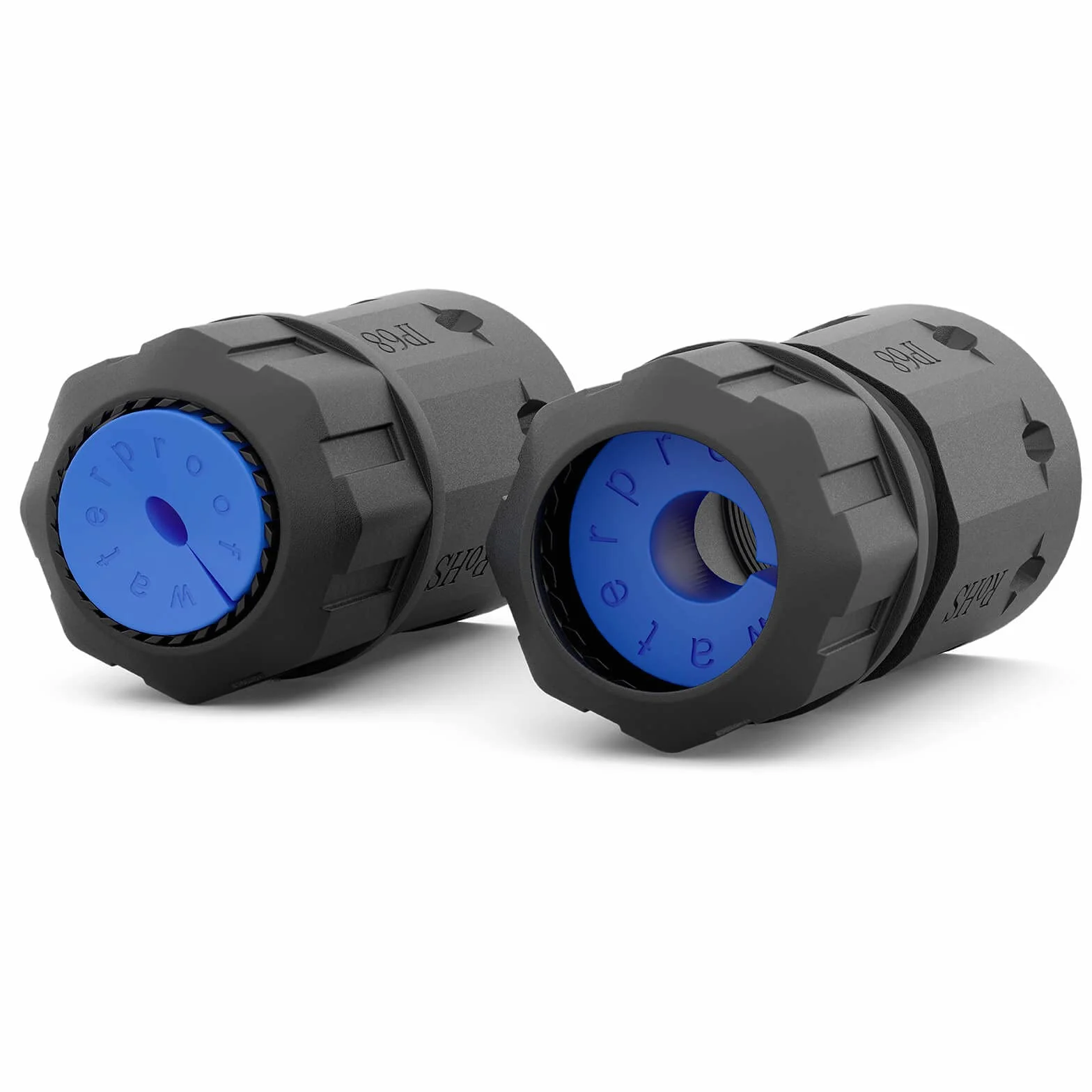 hb-digital 1 x RJ45 złącze kabla krosowego, CAT. 7 OUTDOOR IP68, wodoszczelne złącze Ethernet, kabel sieciowy, adapter LAN przedłużacz gniazdo RJ45 (8P8C) STP AWG26-22, na zewnątrz, kolor czarny