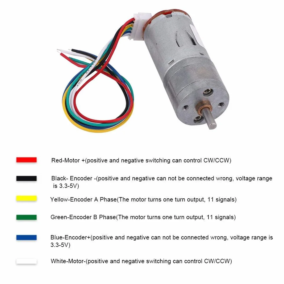 Silnik Z Przekładnią Enkodera DC 12V 65mm Zestaw Kół Silnika Z Redukcją Prędkości Metalowy Do Robota DIY 200 Obr./Min