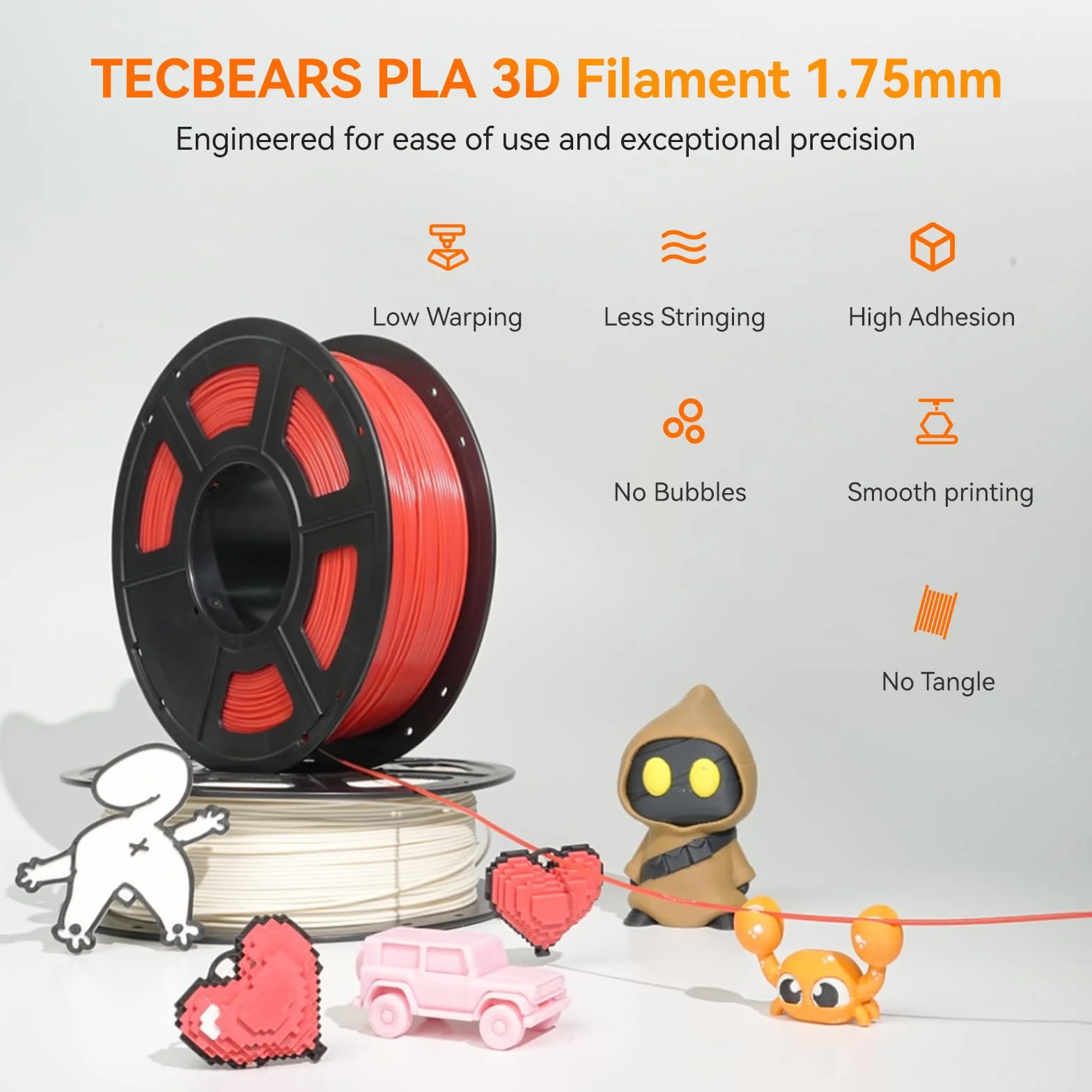 TECBEARS Filament PLA 1,75 mm 1 kg miętowy zielony do drukarki 3D dokładność wymiarowa +/- 0,02 mm