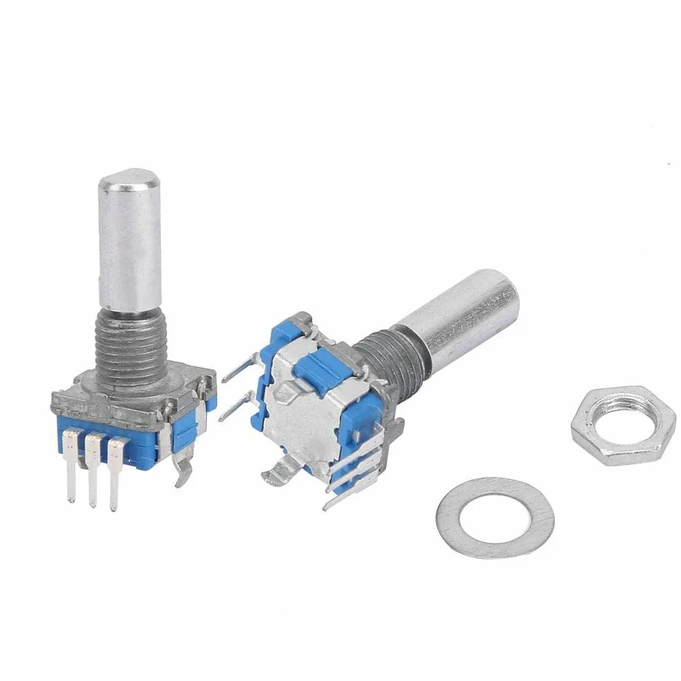 10 sztuk 5 Pin enkoder obrotowy + podkładki + nakrętki DC 5V EC11 enkoder obrotowy przełącznik kodujący cyfrowy potencjometr z przełącznikiem