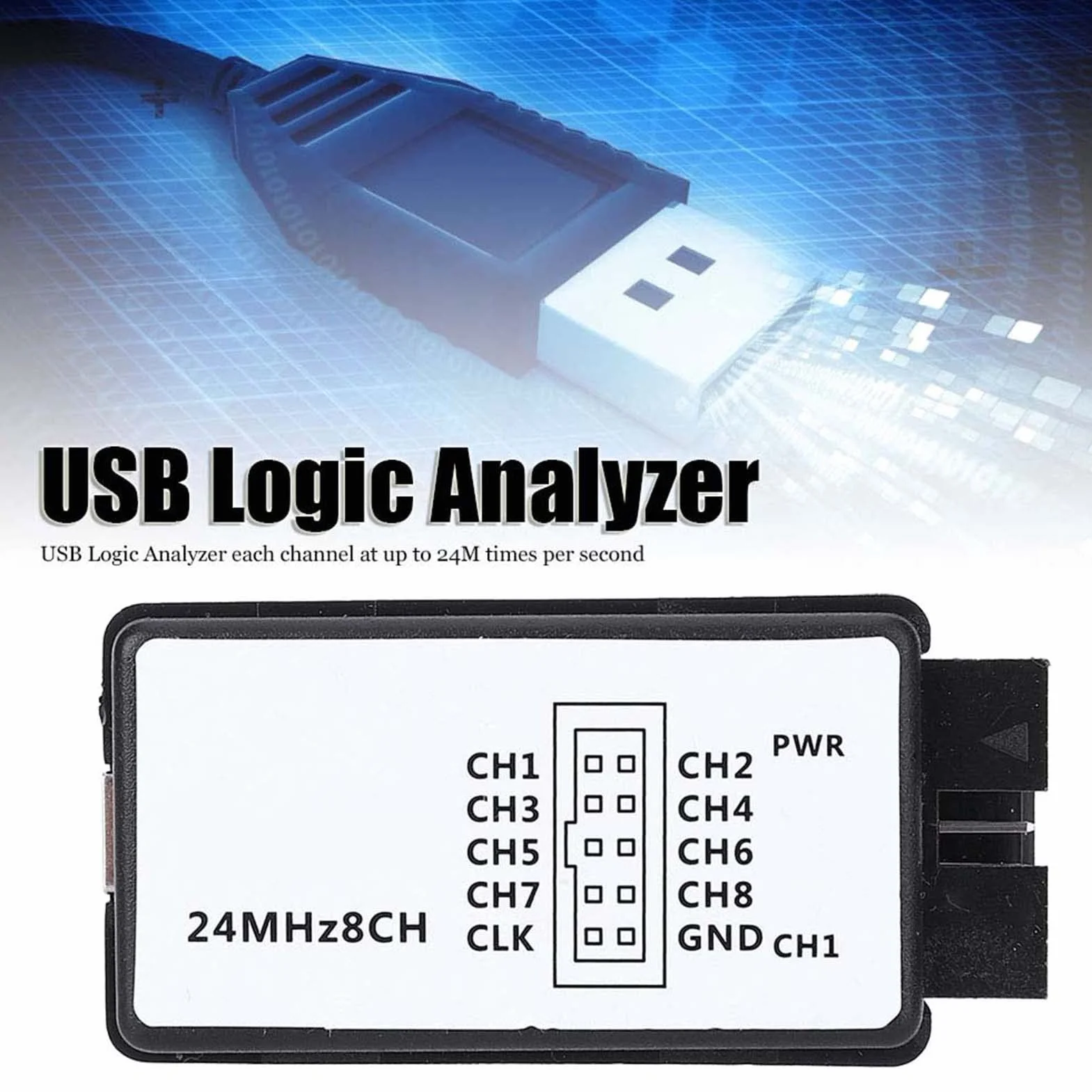 Zestaw Analizatorów Stanów Logicznych USB Mini Cyfrowy Kieszonkowy DSlogic Plus 8-kanałowa pamięć Wejściowa 24 MHz