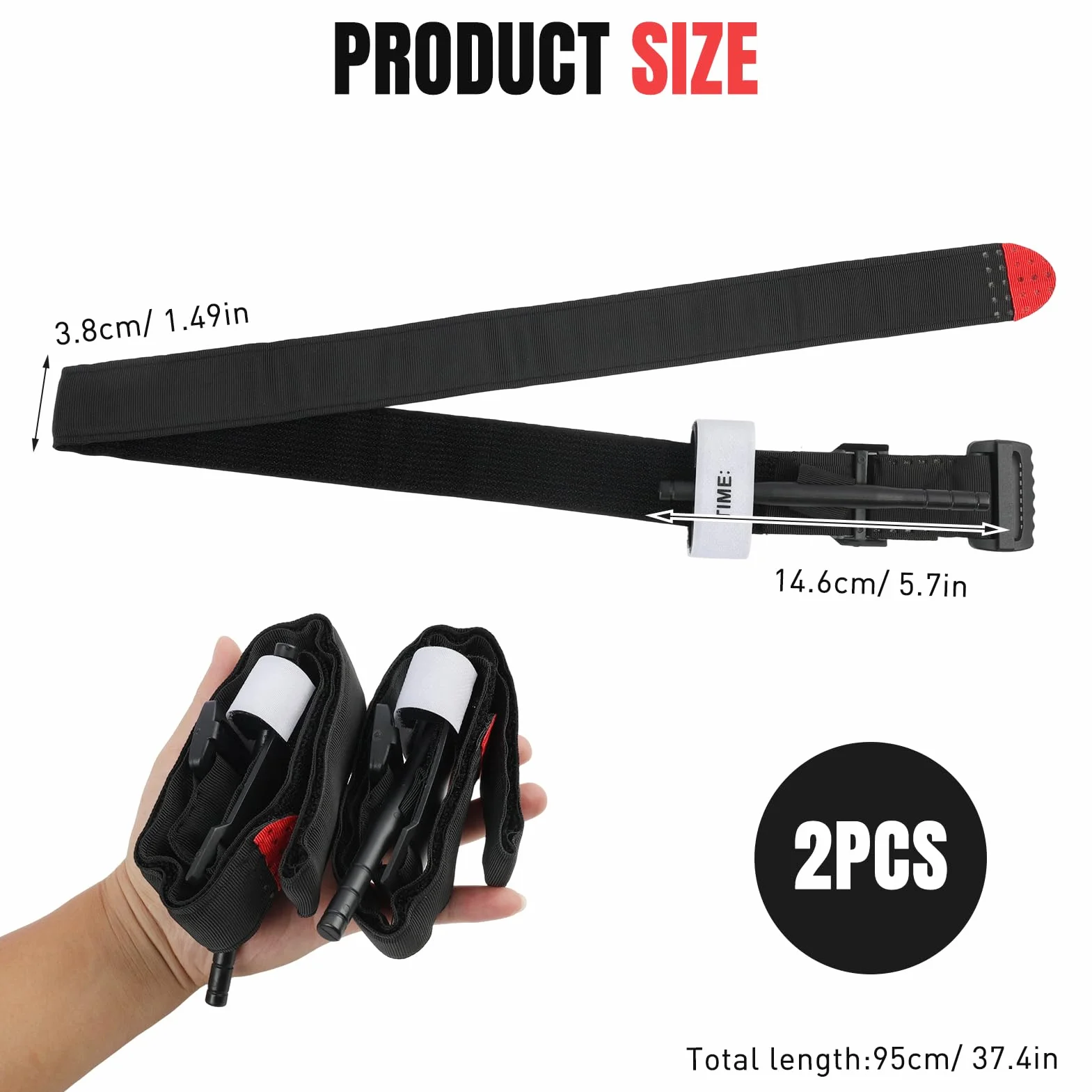 2pcs Garrot Tourniquet Garot À Tourniquet Pour Le Contrôle D'urgence Des Hémorragies Avec Utilisation À Une Main Et Système Réglable, Compact Pour Secours Extérieurs Et Militaires