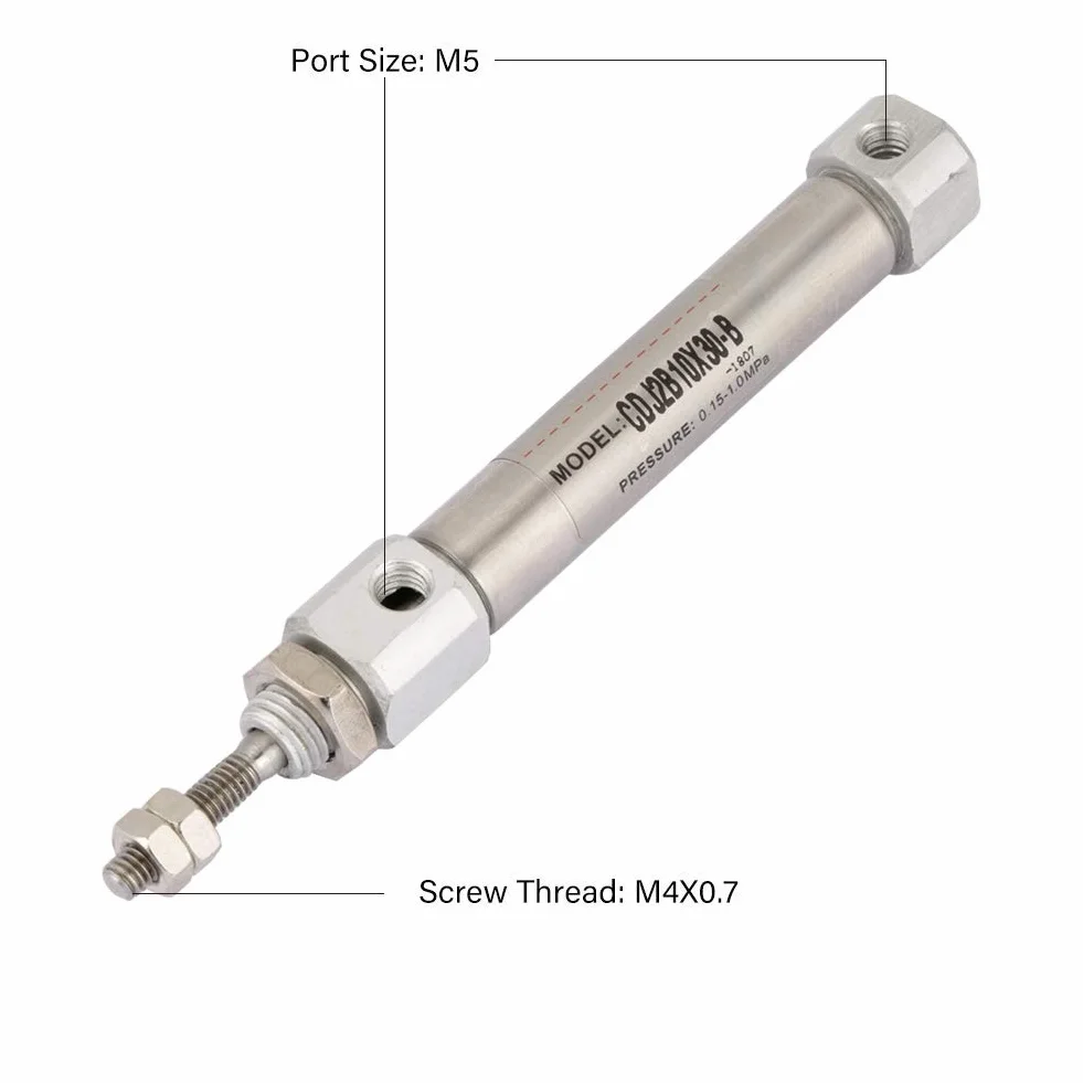 Siłownik pneumatyczny CDJ2B10-30B dwustronnego działania 10mm 30mm stal nierdzewna