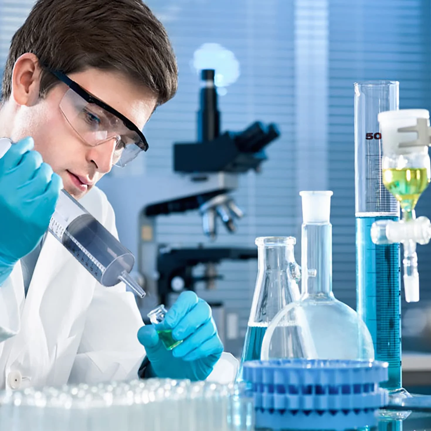 ACONDE Zestaw 2 strzykawek z wężem, 200 ml, do laboratoriów naukowych