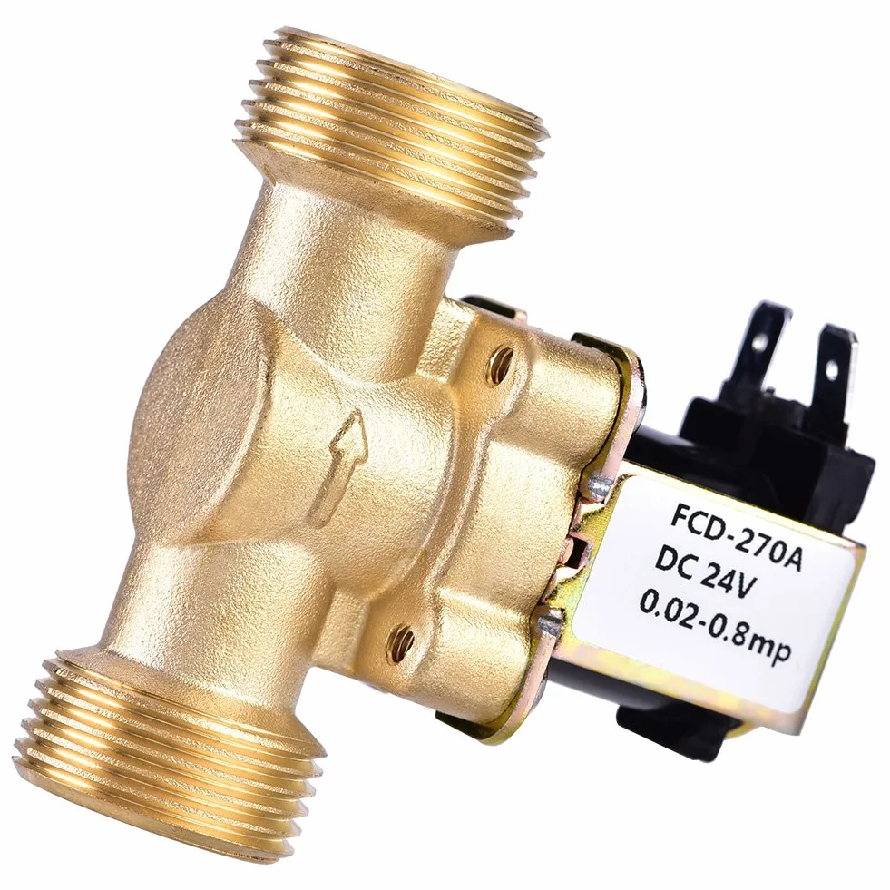 Zawór elektromagnetyczny 3/10.2 cm DC 24 V normalnie zamknięty mosiężny