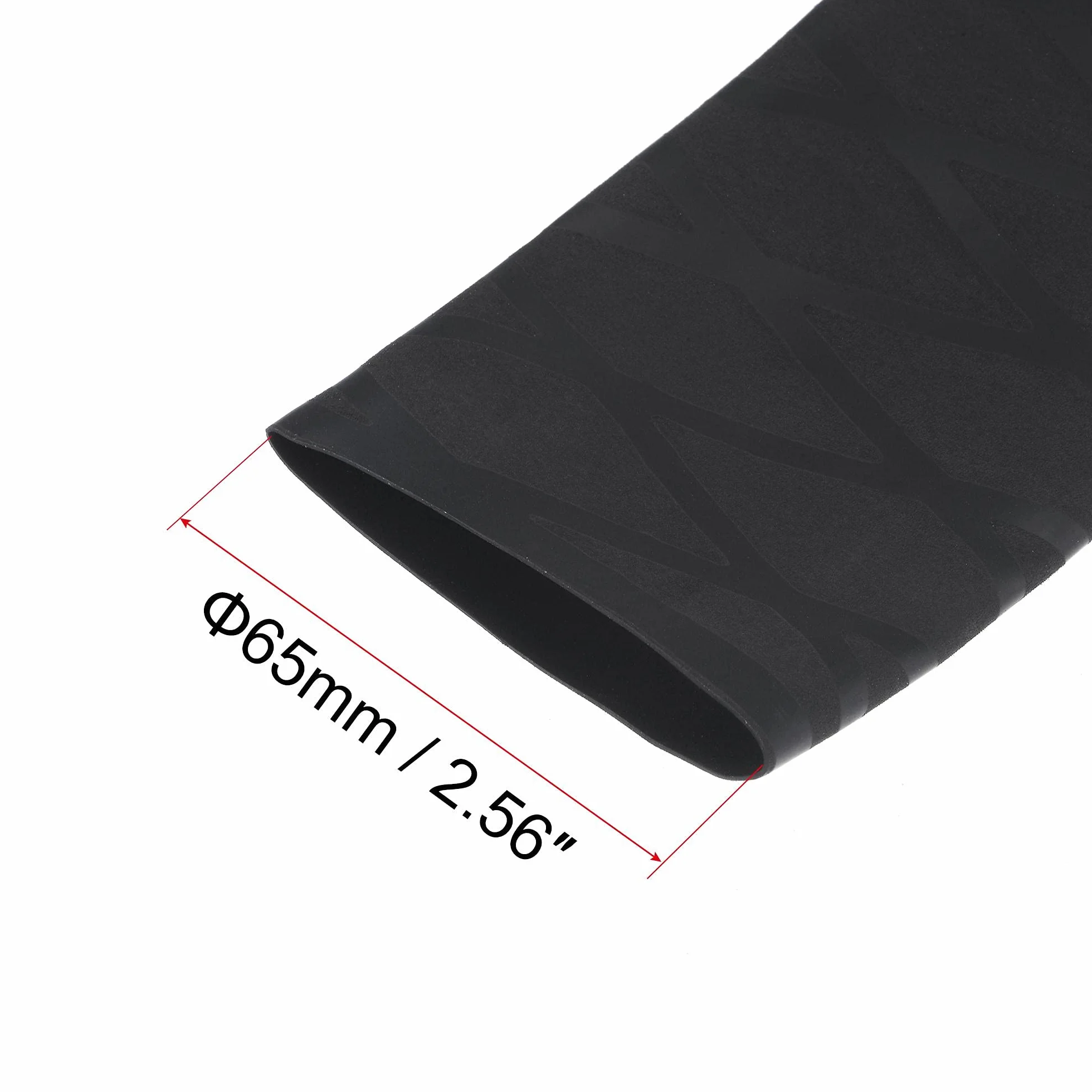 sourcing map Rurka termokurczliwa do uchwytu wędki 40mm Średnica 65mm Płaski 1,6ft 2:1 Stosunek czarny