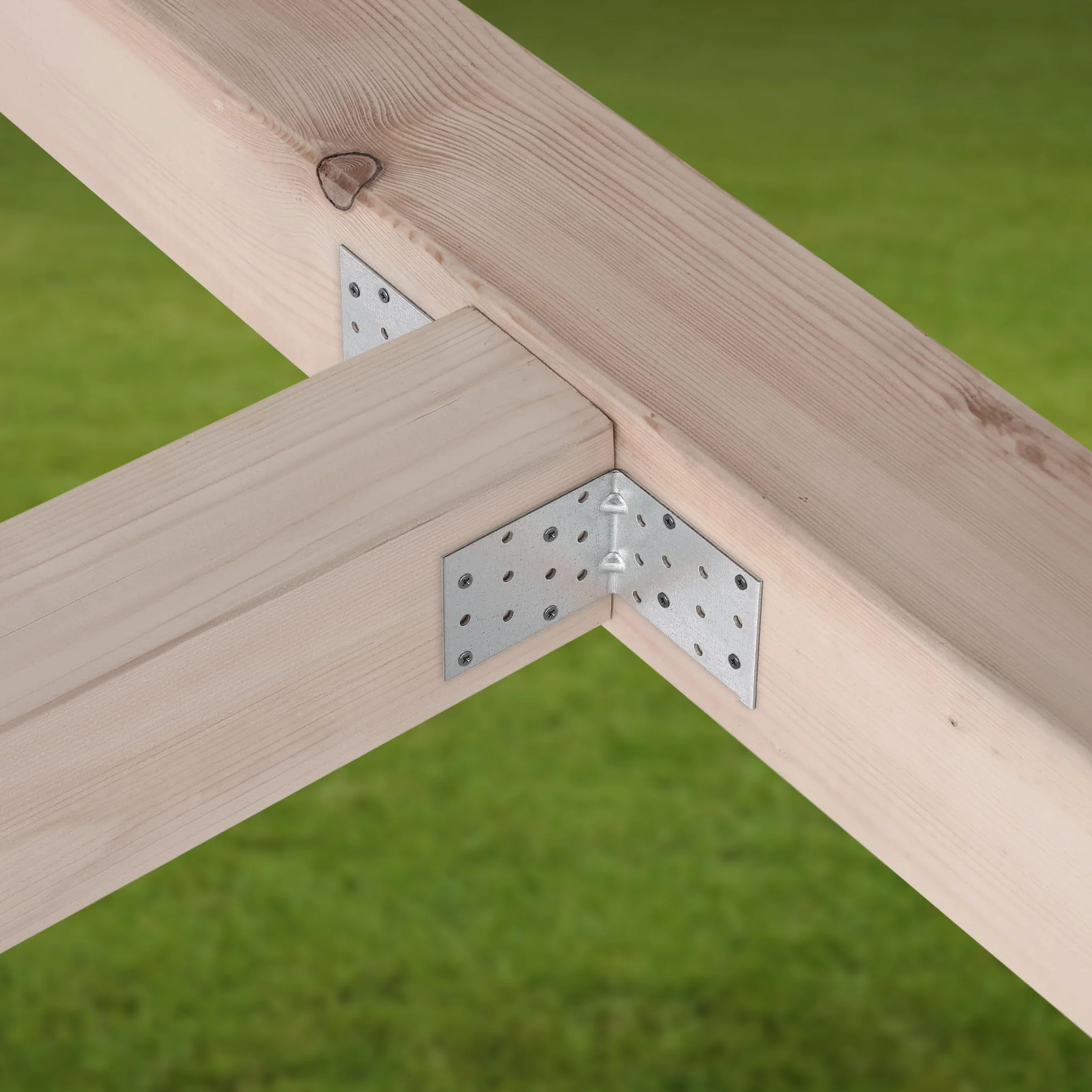 KOTARBAU® 12 szt. Kątownik Ciesielski - Łącznik Budowlany - 80 x 80 x 60 mm - Stal ocynkowana - z Przetłoczeniem - Nierdzewny