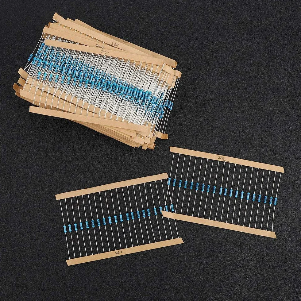 Zestaw 1460 rezystorów 1/4W 1% metalowych 73 wartości 1 Ohm do 1 MOhm DIY elektronika