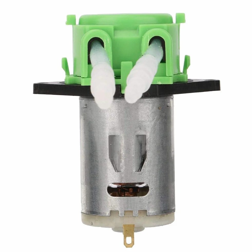 Perystaltyczne pompy dozujące, Keenso DC 12 V, 3 x 5 mm, głowica perystaltyczna chemiczna płynna woda, automatyczna miniaturowa pompa wodna do akwarium, analityczna, laboratorium chemiczne (zielona)